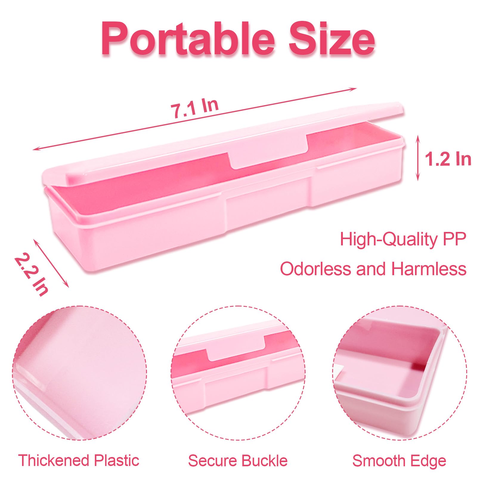 Professional Manicure Tool Box Set - 4 Pack Clear Plastic Nail Organizer Storage Case for Nail Art Supplies, Manicure & Pedicure Kit - Perfect for Home Salon, Nail Technicians & DIY Nail Care
