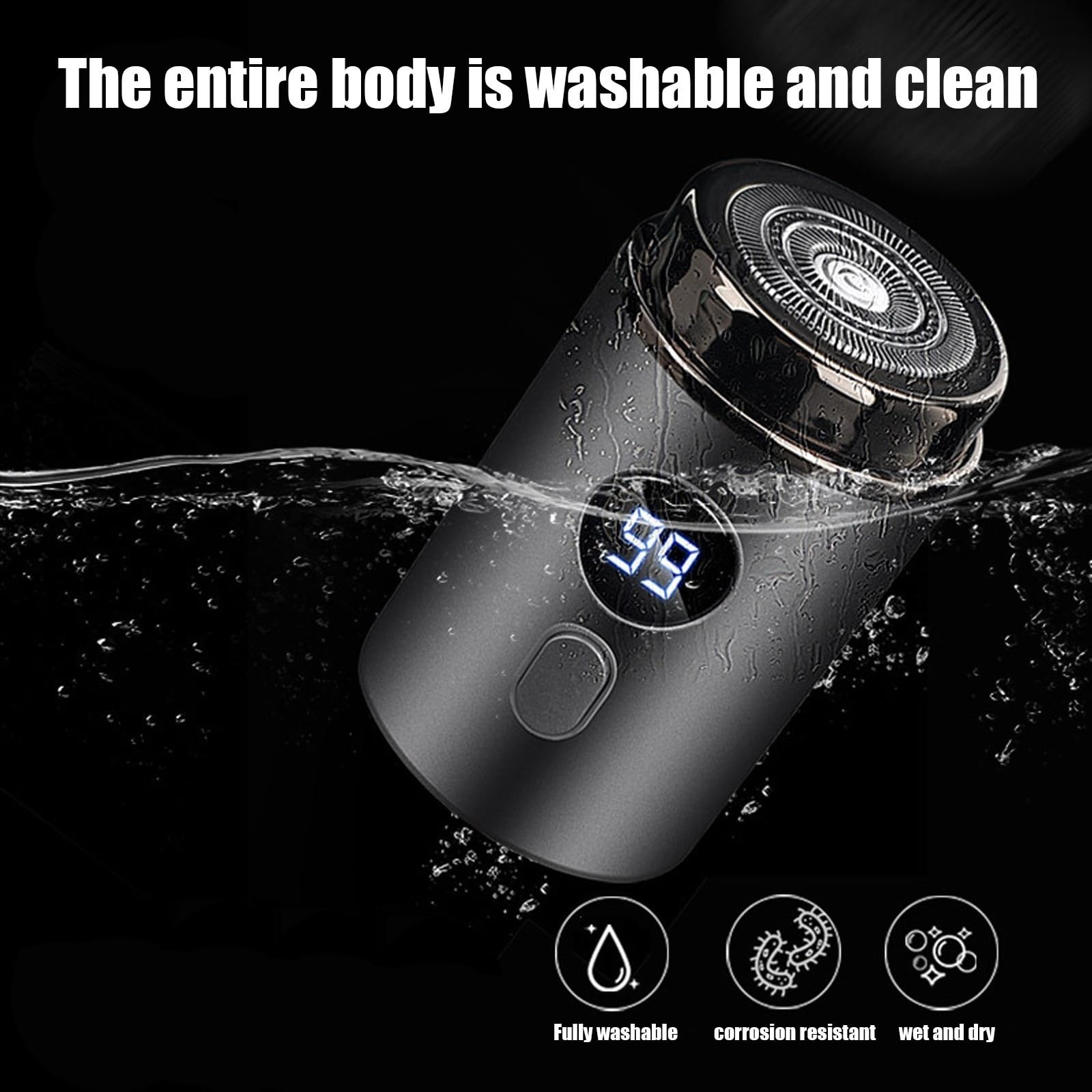Timeatea Electric Shaver for Men - Waterproof Rechargeable Razor with Digital Display, Portable Travel Shaver for Wet/Dry Shaving - Perfect for Home, Gym & Business Trips (Green)
