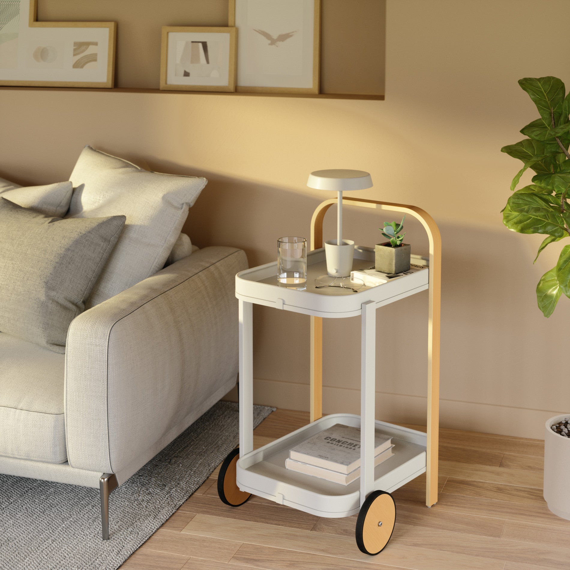 Bellwood Bar & Storage Cart - Mobile Home Bar Cabinet with Wheels for Kitchen, Living Room, or Outdoor Entertaining