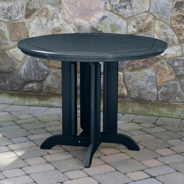 Lehigh 5-Piece Round Counter Height Recycled Plastic Outdoor Dining Set - Patio, Deck, Garden, or Backyard Furniture for Casual Entertaining