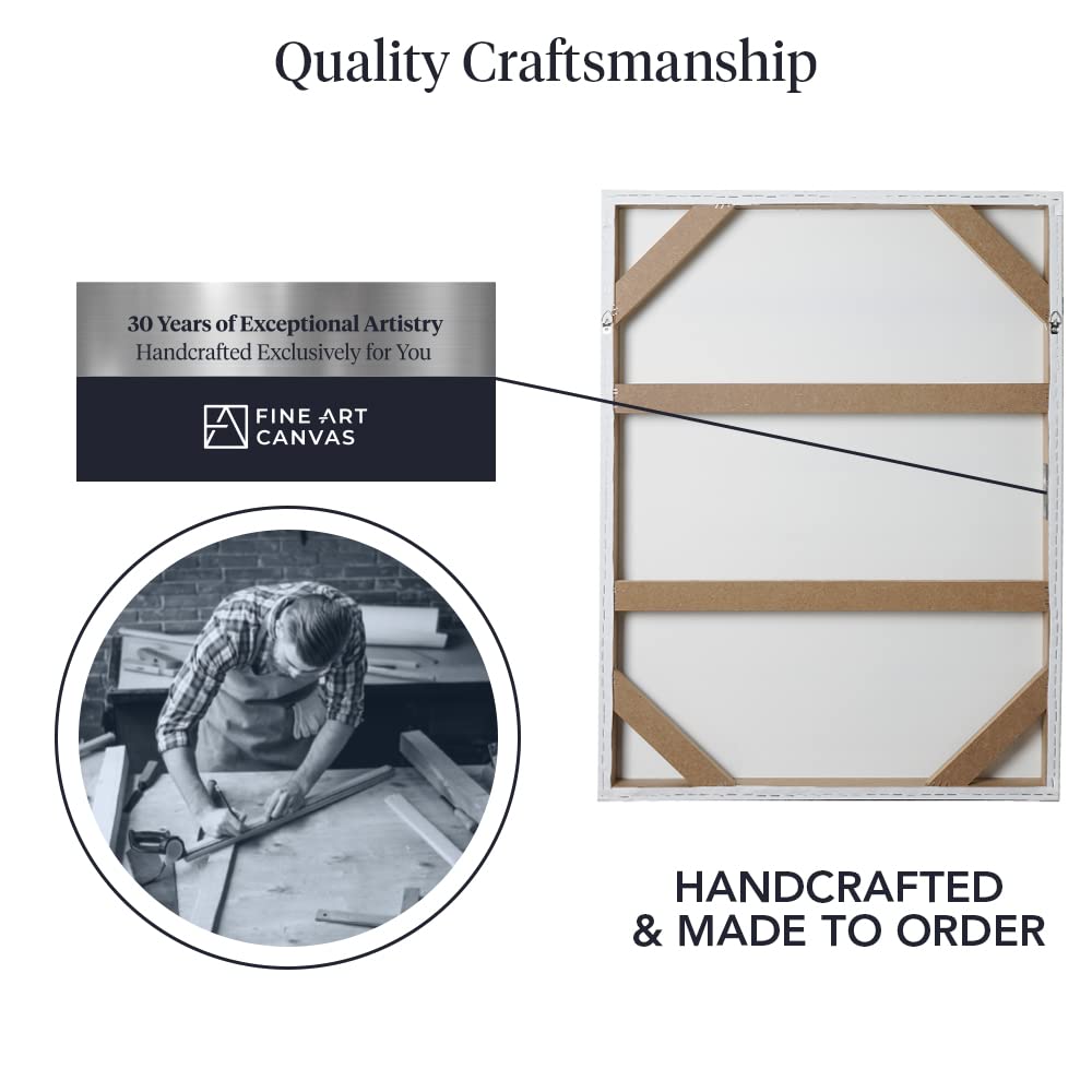 Fine Art Canvas Harbor Masts Wall Decor - Hand Painted Nautical Painting for Living Room, Bedroom, Office - Ready to Hang 32x24 Inches - Perfect for Coastal & Beach House Decor