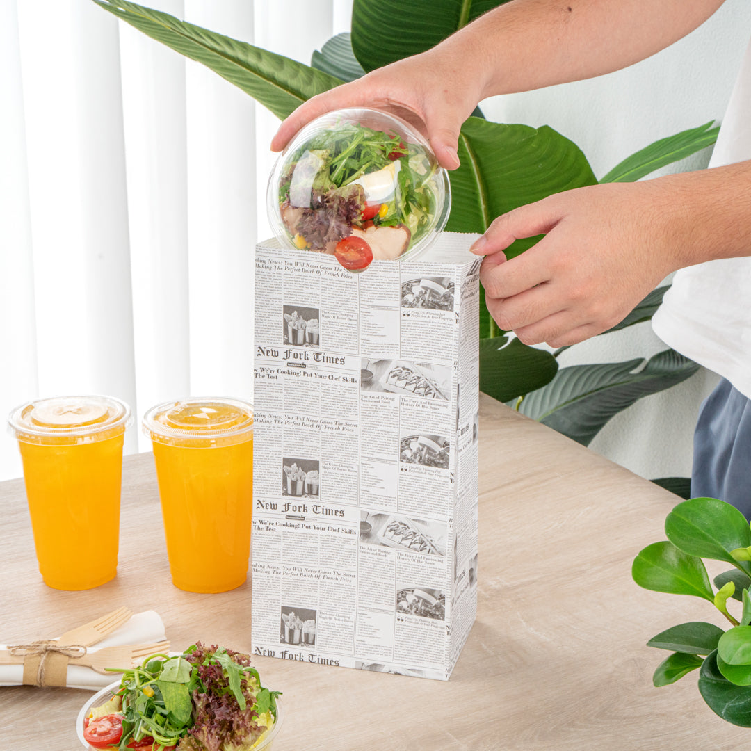 Eco-Friendly Newsprint Paper Bags - 8 lb, 6 x 4 x 11.75 Inches, 100 Count Box - Perfect for Retail Packaging, Grocery Shopping & Gift Wrapping