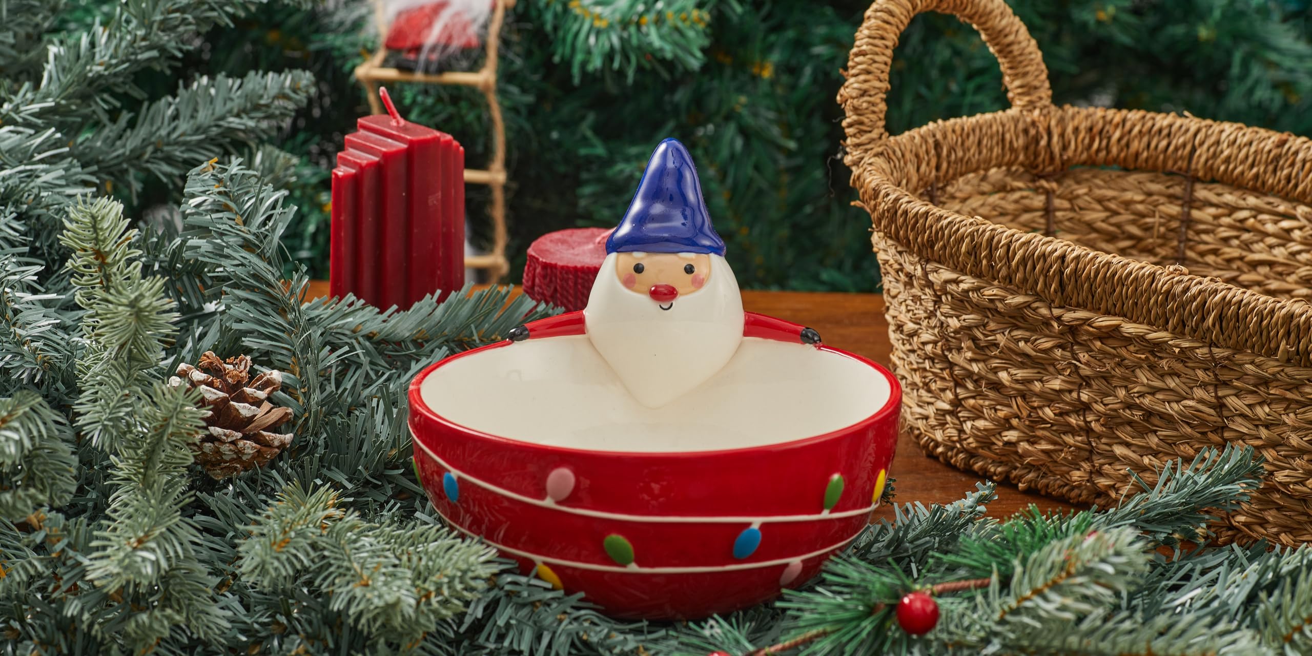 Hand-Painted Bico Mushroom Gnome 21oz Stoneware Candy Bowl - Microwave & Dishwasher Safe for Treats, Jam, Sauce - Perfect for Halloween, Christmas Gifts & Kitchen Decor