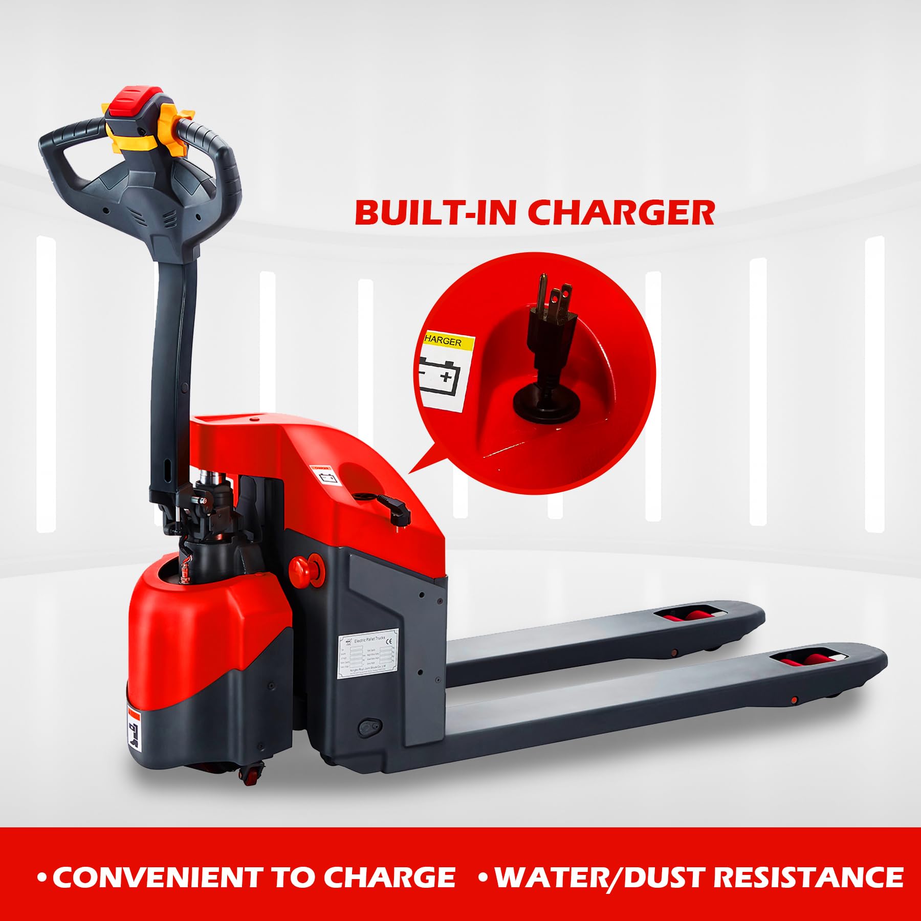 T Tory Carrier 4400-lbs Capacity Fully Electric Pallet Jack - Heavy Duty Powered Pallet Truck with 48