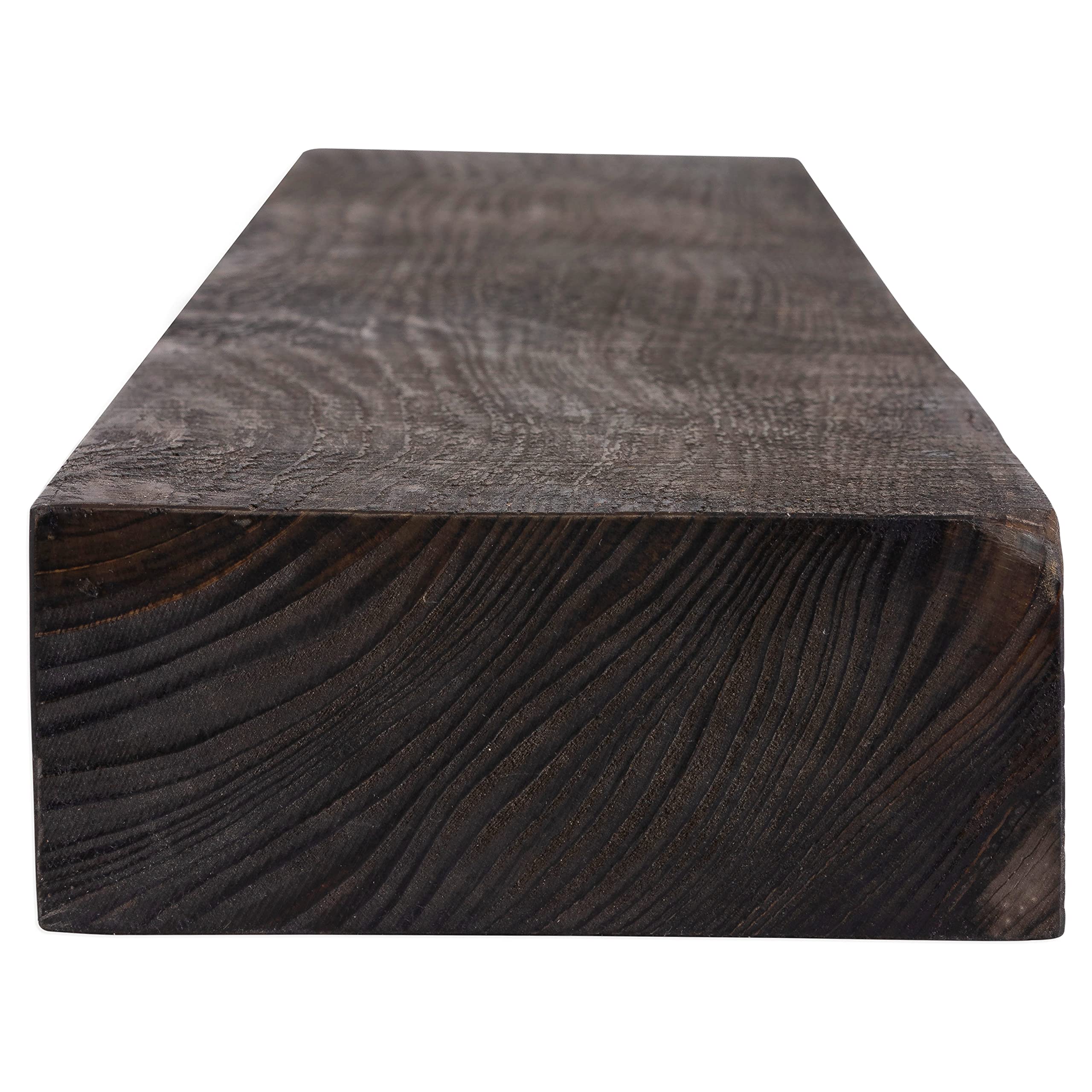 DOGBERRY 60 Inch Rustic Farmhouse Solid Wood Floating Mantel Shelf - Reclaimed Wood with Modern Invisible Brackets - 3 Inch Thick Slab - Dark Chocolate Finish - Perfect for Fireplace Mantel, Living Room Decor, Kitchen Shelving and Bedroom Storage