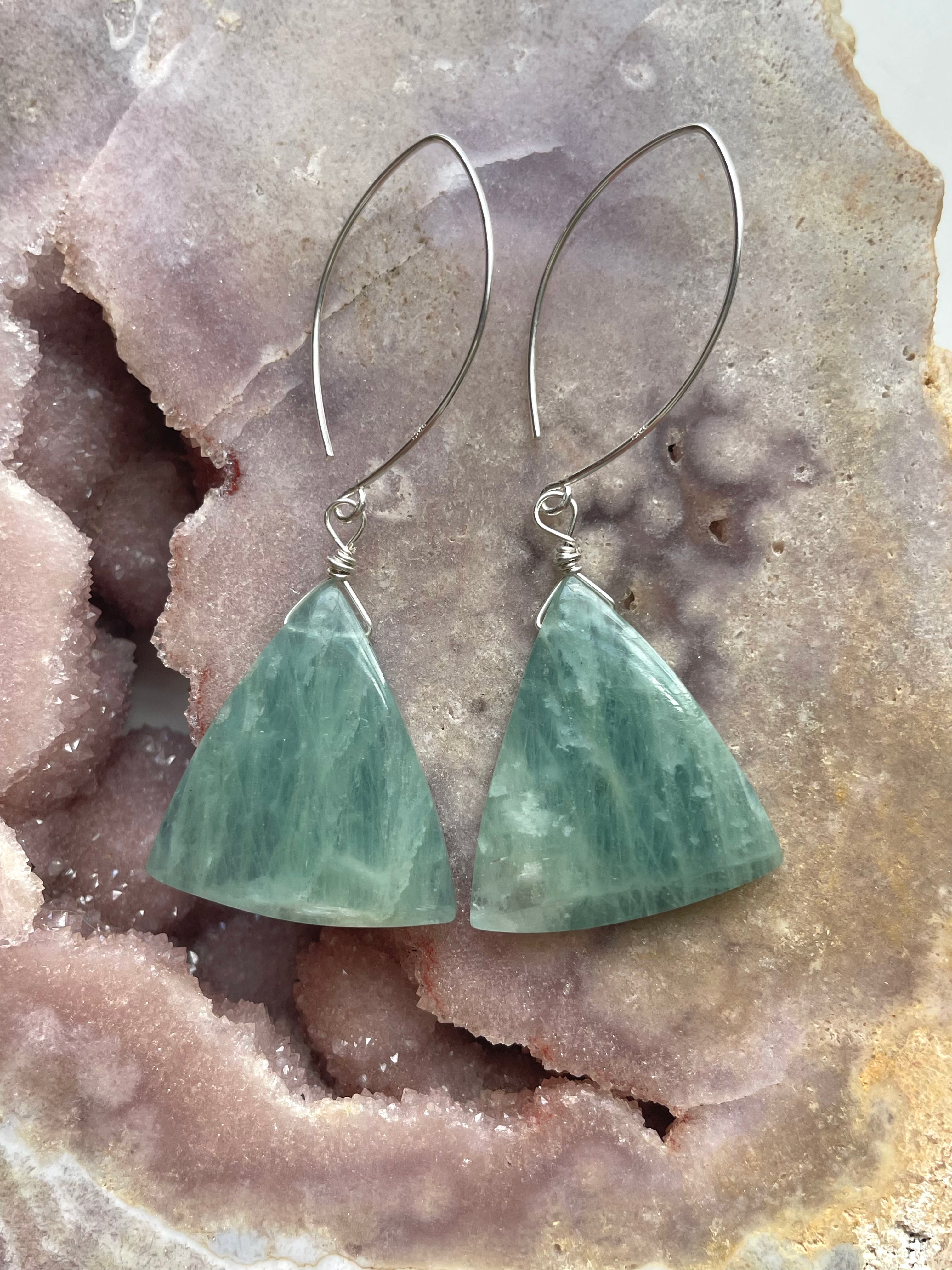 Aquamarine Statement Earrings for Women - 925 Sterling Silver Dangle Earrings - Elegant Jewelry Gift for Birthday, Anniversary & Special Occasions