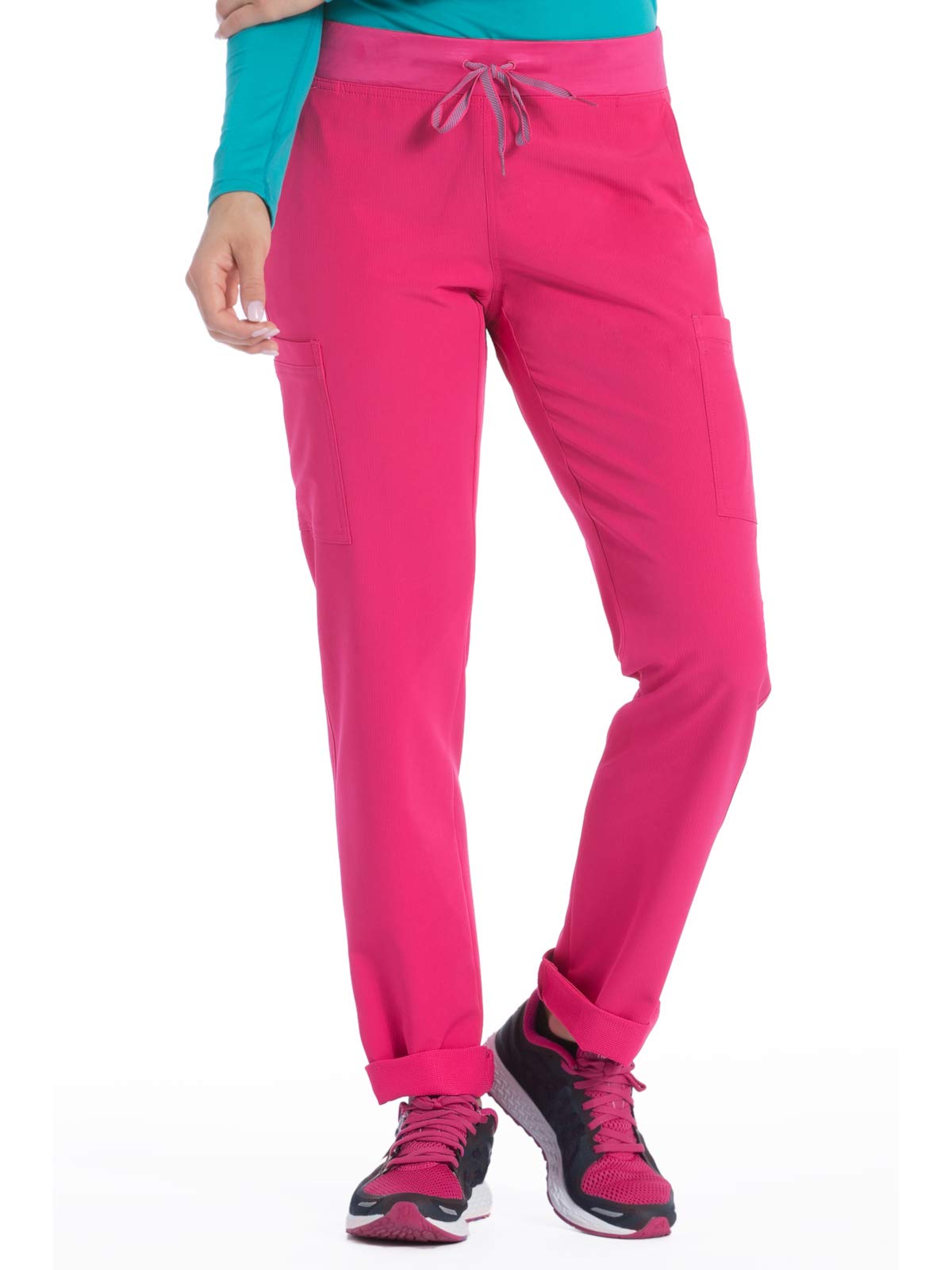 Med Couture Women's 'Air Collection' Oxygen Yoga Cargo Scrub Pant - Comfortable Stretch Work Pants for Nurses, Doctors & Healthcare Professionals - Perfect for Yoga, Workouts & Long Shifts
