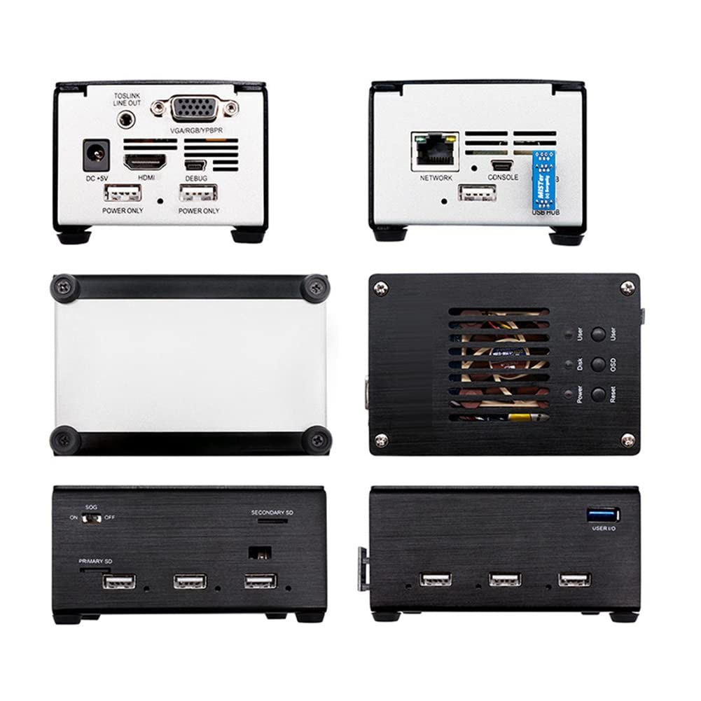 Terasic DE10-Nano Mister FPGA 32MB Motherboard with USB Hub V2.1 - DIY Metal Case Kit (Black) | Perfect for Retro Gaming, FPGA Development & Electronics Projects