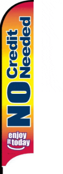 Feather Flag Banner - No Credit Check Required (Flag Only) | Perfect for Outdoor Advertising, Car Dealerships, Grand Openings & Events