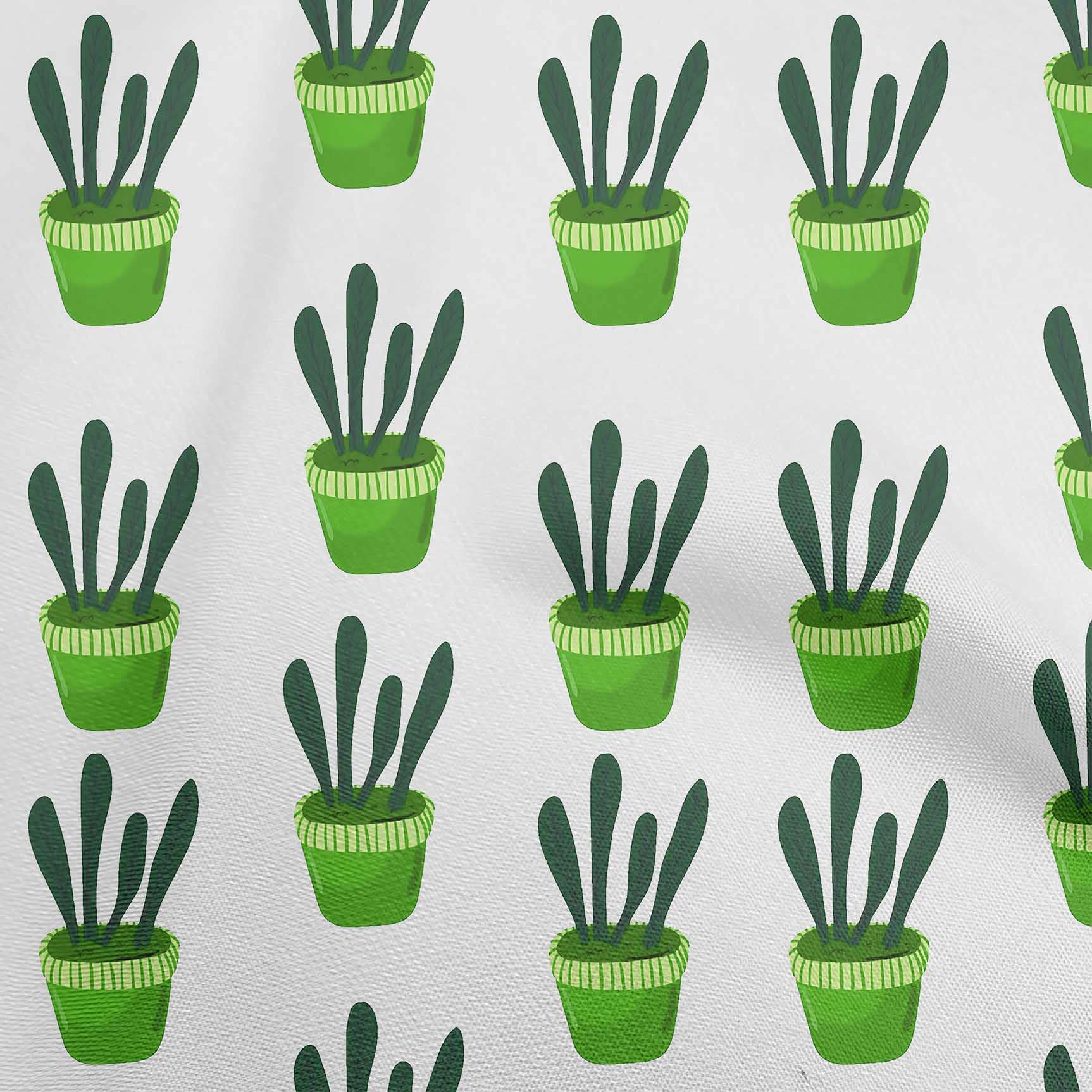 oneOone Polyester Spandex Light Green Cactus Print Fabric - 56 Inch Wide Stretch Material for DIY Clothing, Sewing Projects & Home Decor | Soft, Durable & Easy to Sew