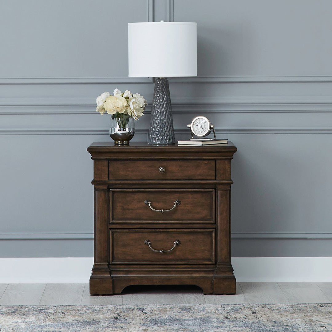 Modern Nightstand with USB Ports - Arden Road Bedside Table for Bedroom, Living Room & Dorm - Compact End Table with Storage Shelf & Drawer for Small Spaces