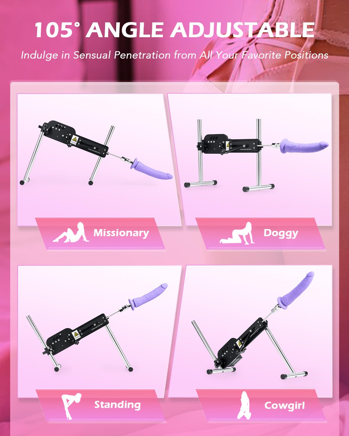 SENSUA Automatic Thrusting Sex Machine for Women & Men - Remote Control Adult Toy with 3 Dildos & 3.5