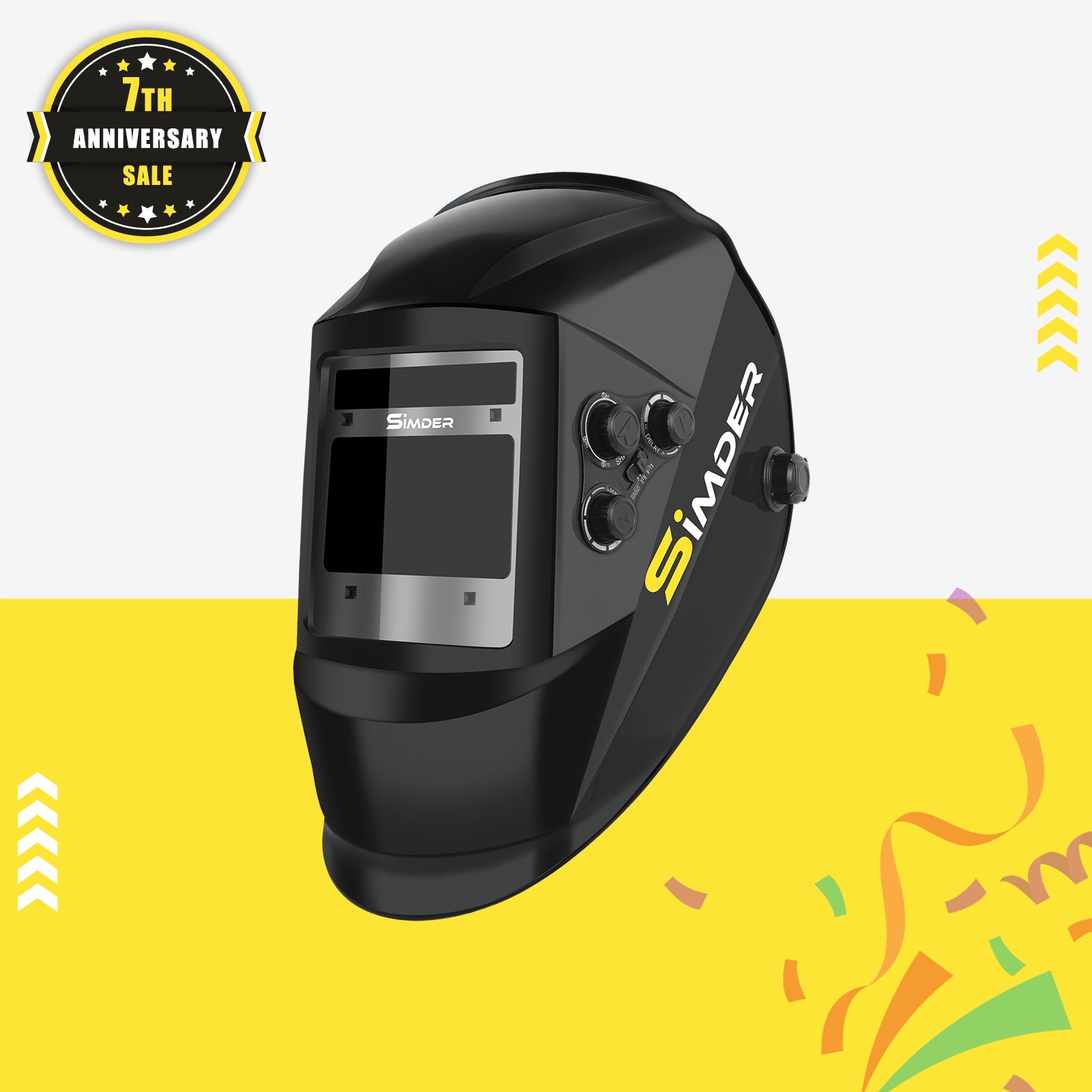 SSimder Auto Darkening Welding Helmet RLM 800 - True View Lens for Arc Tig Mig Welding | Solar Powered with Adjustable Shade 5-13 | Ideal for Metal Fabrication, Construction & DIY Projects