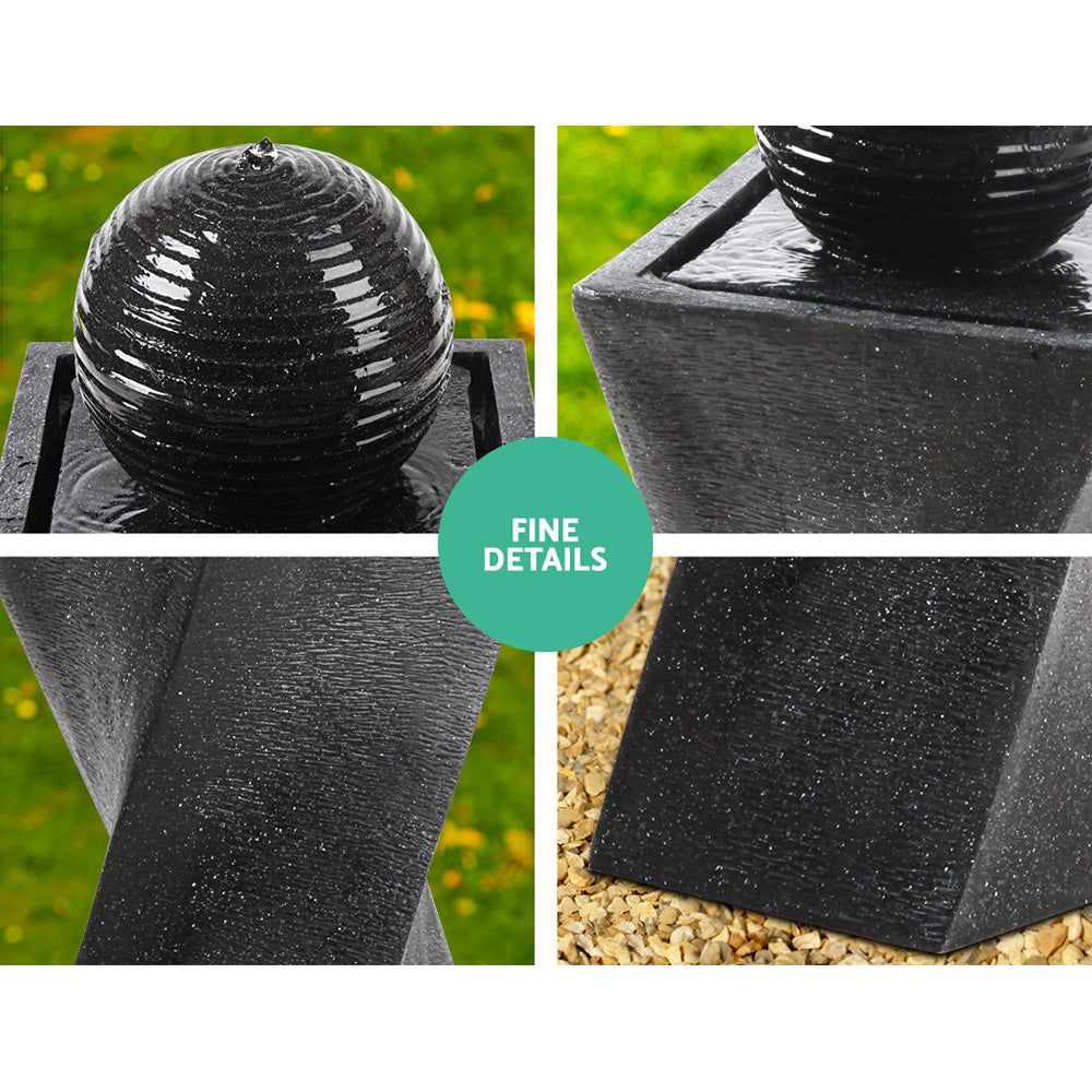 Gardeon Solar Powered Outdoor Water Fountain with LED Lights - Twist Design for Garden, Patio, and Backyard Decor