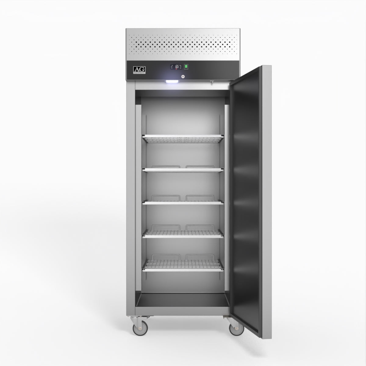 650L Stainless Steel Upright Refrigerator - Commercial Grade Freezer with Glass Door for Restaurants, Grocery Stores & Supermarkets - Energy Efficient Heavy Duty Fridge for Food Storage & Display
