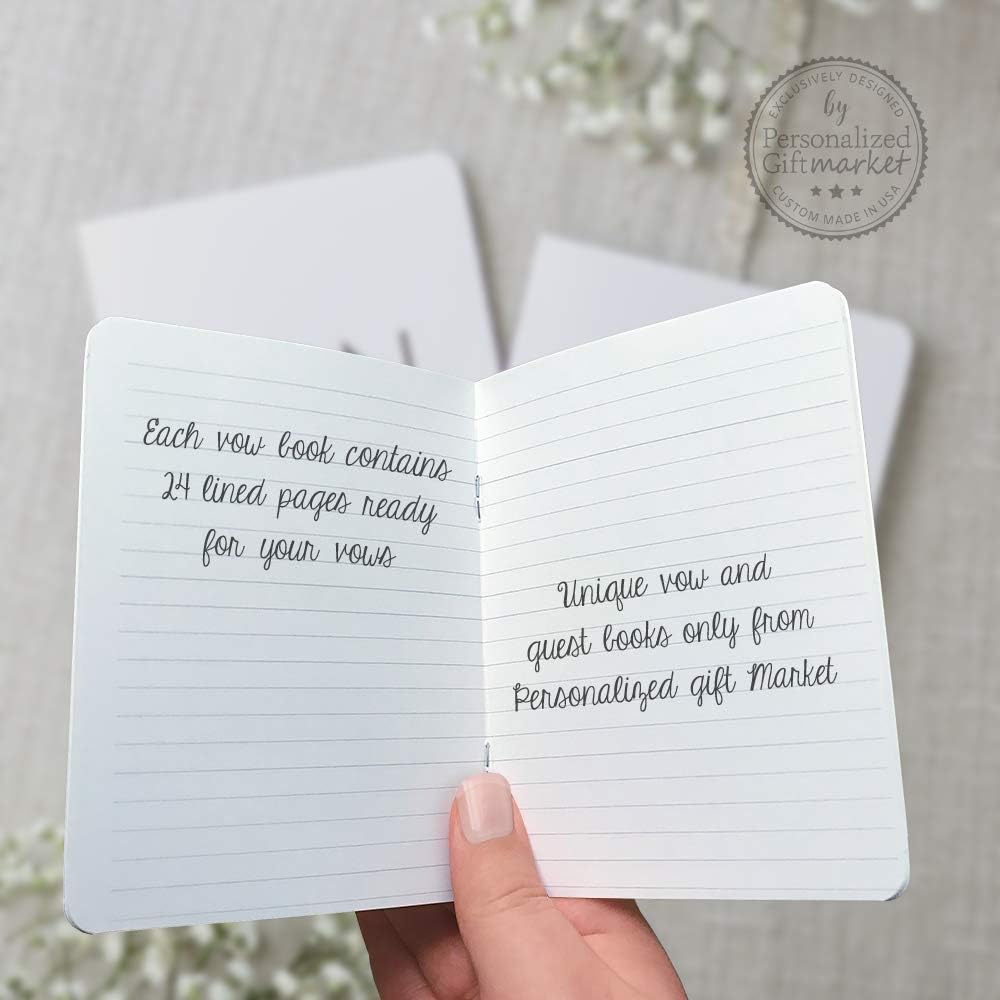 Personalized Wedding Vow Books for Couples - His & Hers Custom Foil Vow Book Set (2 Pack) - Perfect for Wedding Ceremonies, Vow Renewals & Anniversary Gifts