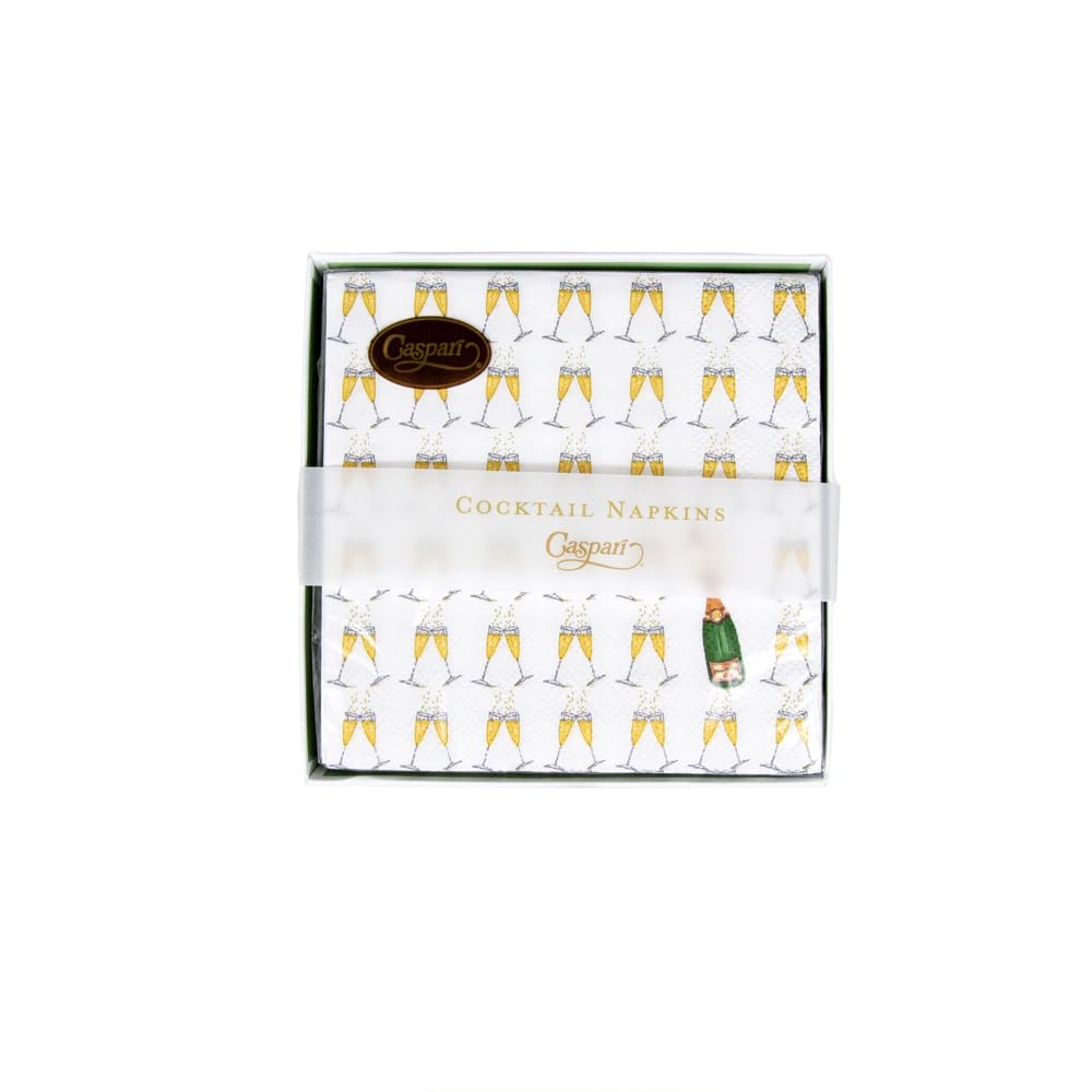 Premium Caspari Bubbly Boxed Paper Cocktail Napkins - 80 Count, Elegant Party Supplies for Weddings, Bridal Showers & Special Events