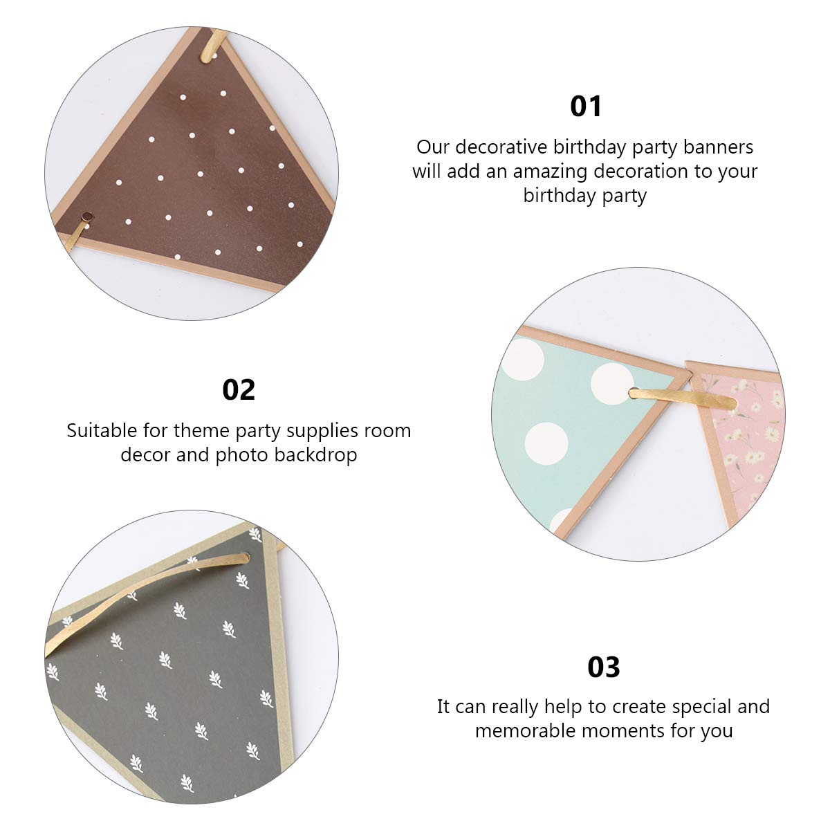 1 Piece Pull The Flag Fabric Triangle Flag - Cotton Triangle Banner for Birthday, Engagement Party, Wedding & Baby Shower - Happy Birthday Pennant Flags - Perfect for Indoor & Outdoor Decorations