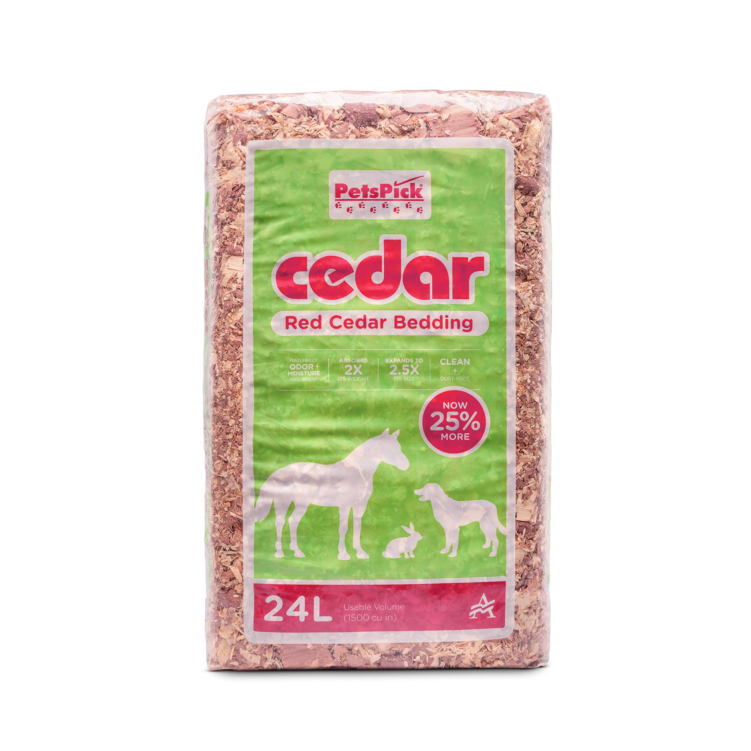 Premium Red Cedar Pet Bedding for Dogs & Horses - 24L, Natural Odor Control & Comfort, Ideal for Kennels, Stables & Pet Homes