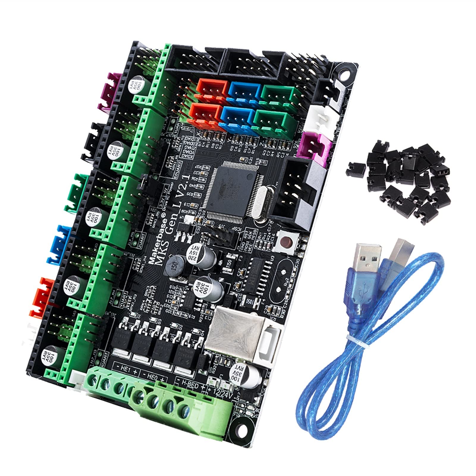 Makerbase MKS Gen_L V2.1 3D Printer Motherboard Control Board - Compatible with TMC2209/TMC2208 UART Mode - Upgrade Your 3D Printer with Precision Stepper Drivers (Includes 5pcs TMC2208) - Perfect for DIY 3D Printing Projects and Printer Upgrades