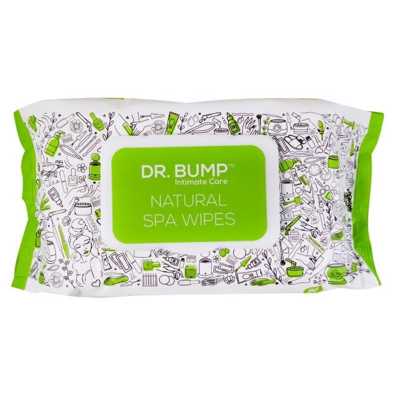 Dr. Bump Intimate Care Natural Spa Wipes with Tea Tree & Manuka Honey - 80 Count | Gentle Cleansing for Sensitive Skin, Post-Workout Refresh, Travel Hygiene & On-The-Go Wellness