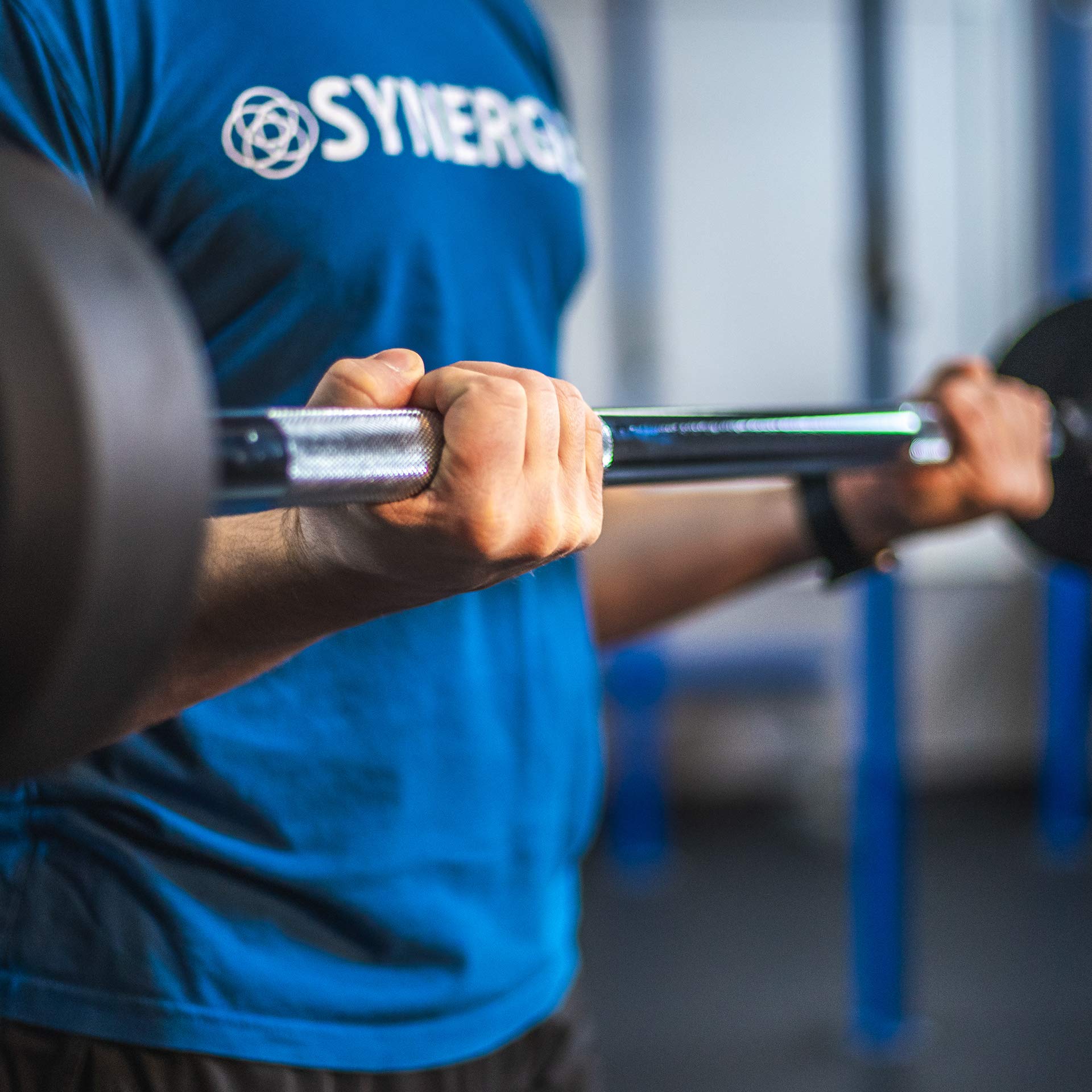 Synergee Fixed Barbell Pre-Weighted Straight Steel Bar with Rubber Weights - Home Gym Strength Training Equipment for Weightlifting & Fitness