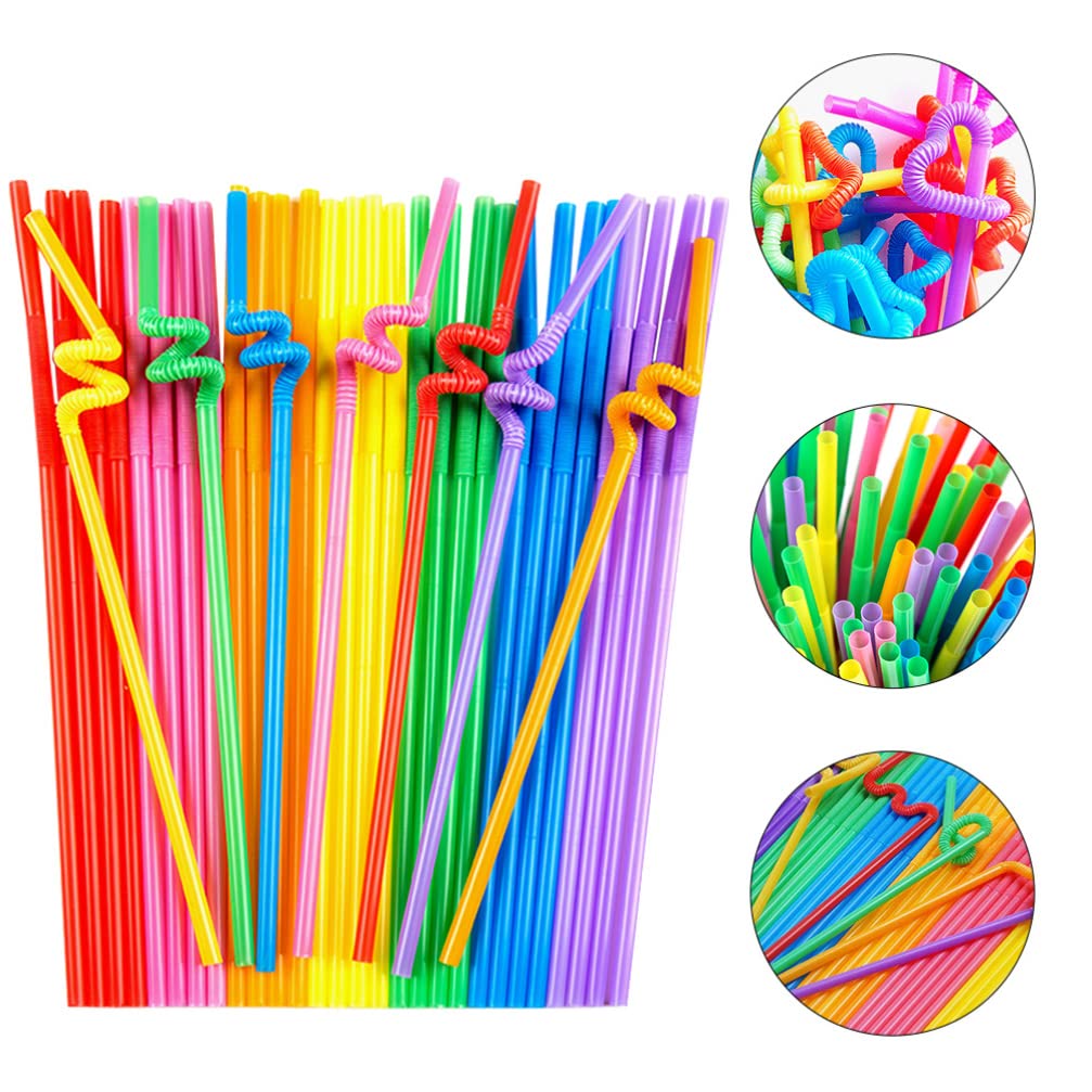 400pcs Disposable Drinking Straws - Colorful Plastic Straws for Juice, Coffee, Milk Tea, Kids Parties & Festive Events | Bulk Party Supplies for Birthdays, Weddings & Summer Celebrations