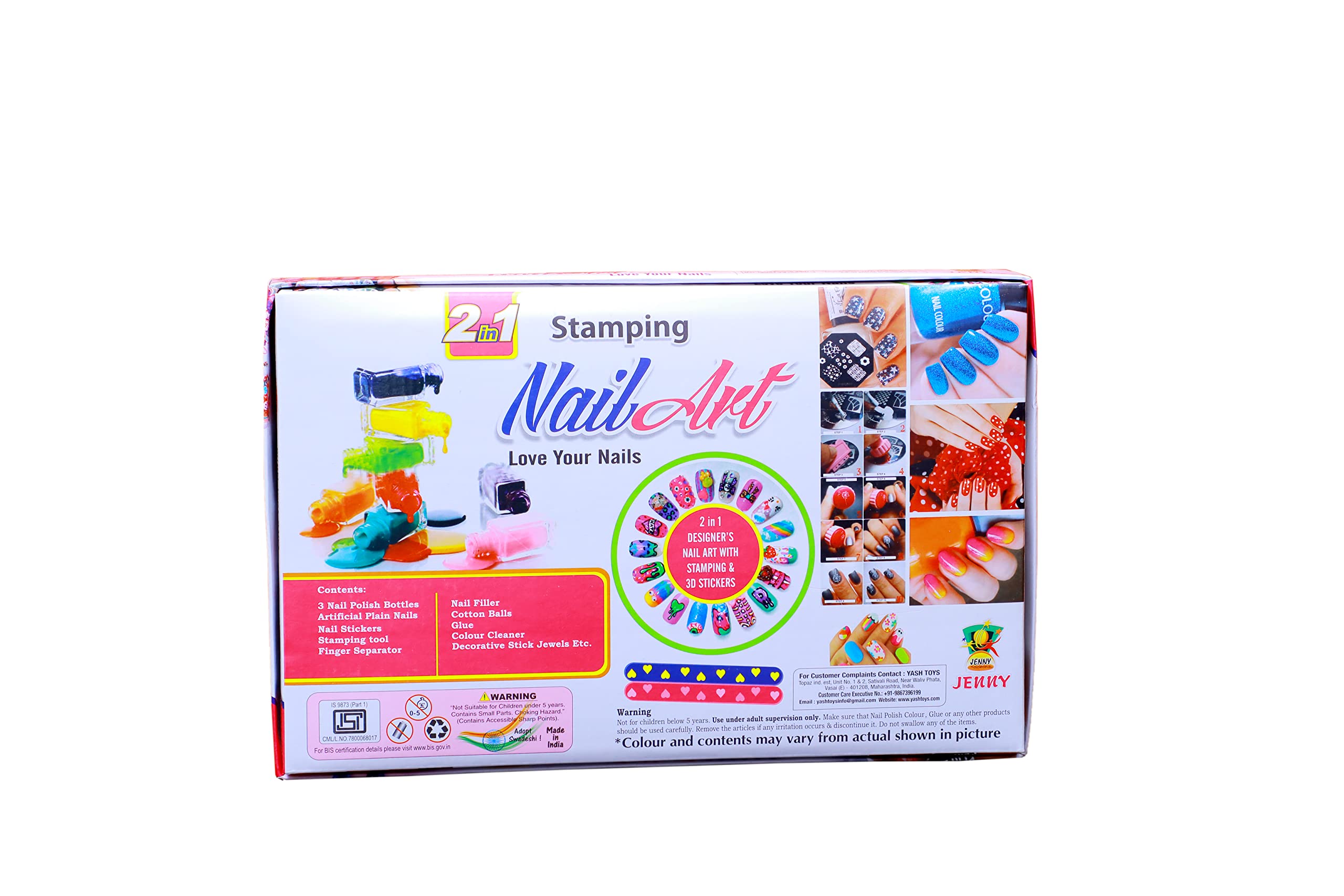 LECRAFT 2 in 1 Nail Art Kit with Stamping Plates & 3D Stickers - Professional Salon Quality Manicure Set for DIY Nail Design at Home or Party