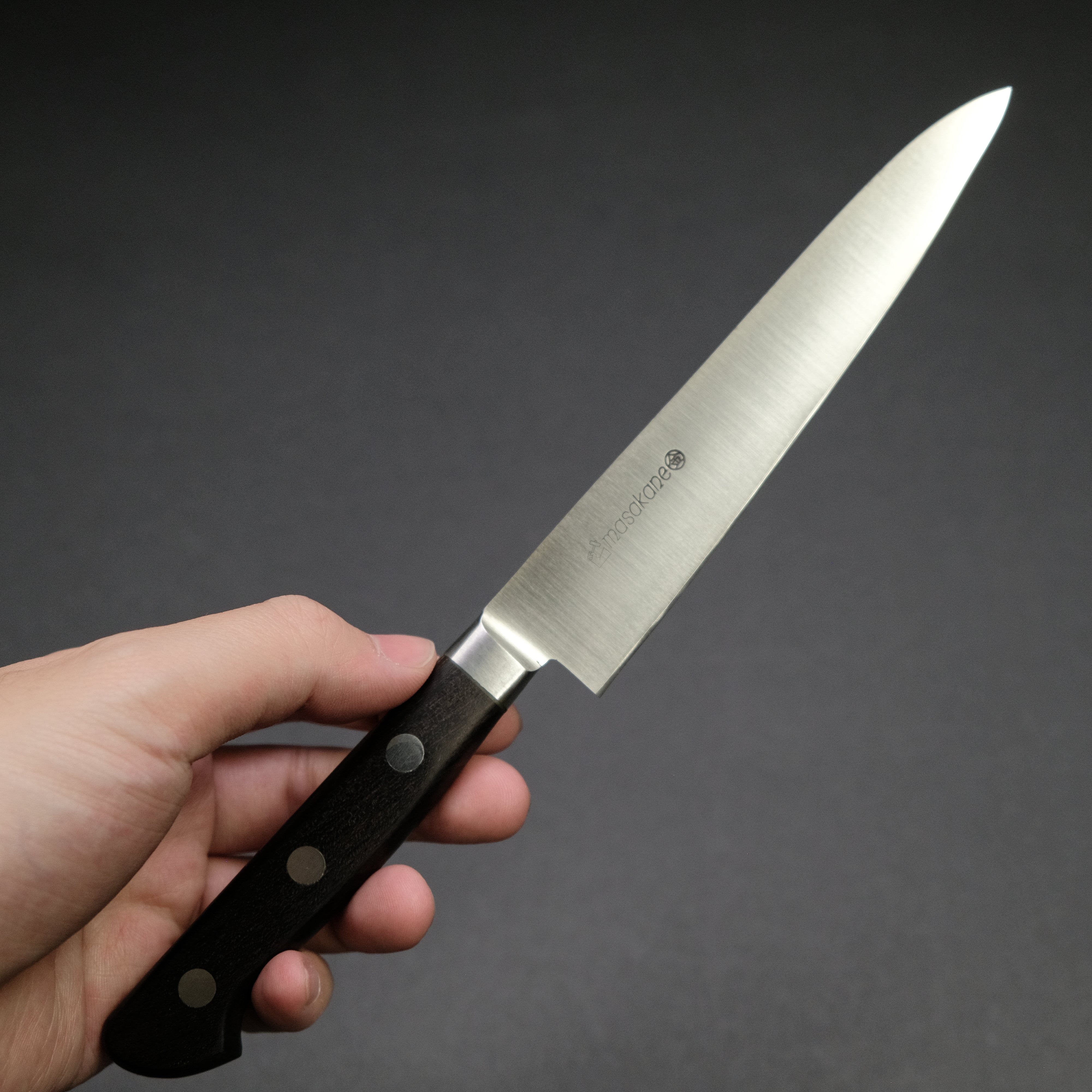 Masakane Vintage SK Petty Knife 150mm - High Carbon Steel Blade with Ebony Wood Handle - Perfect for Home Cooking, Sushi Preparation & Professional Chefs
