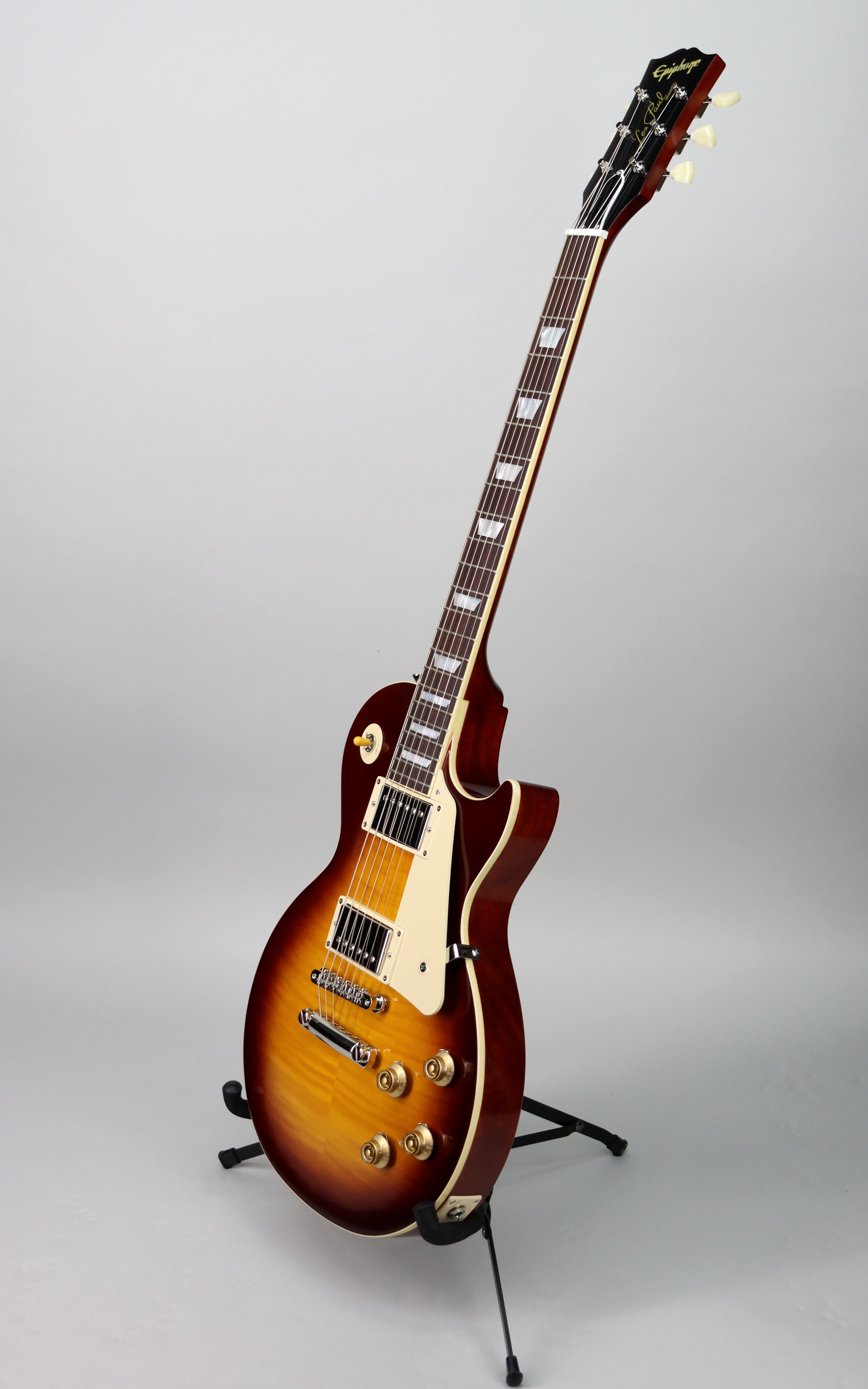 Epiphone Inspired by Gibson Custom '59 Les Paul Standard Electric Guitar - Deep Cherry Sunburst Finish | Authentic Vintage Tone for Rock, Blues & Stage Performance