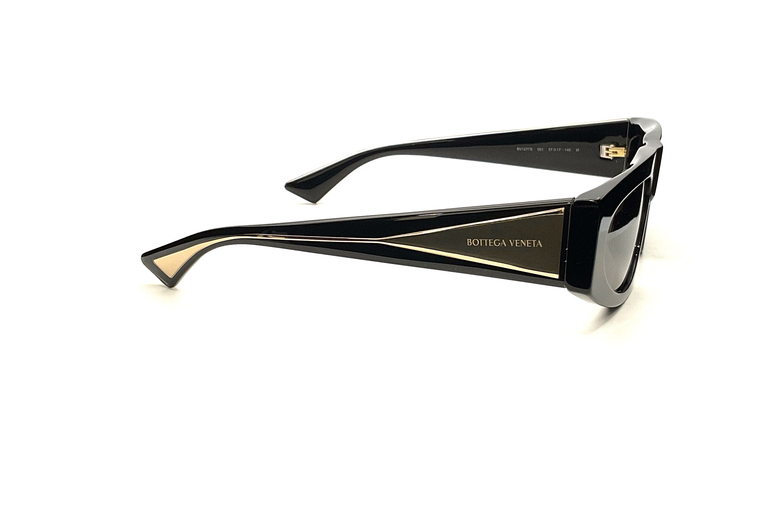 Bottega Veneta BV1277S Sunglasses - Black & Gold Aviator Style for Men & Women | Perfect for Outdoor Activities, Travel & Fashion Accessories
