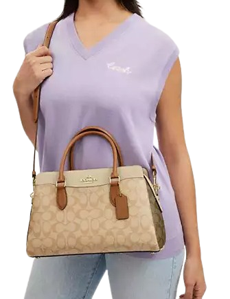 Coach Darcie Carryall Handbag in Signature Blocked Canvas - Stylish Crossbody Tote for Women, Perfect for Work, Travel & Everyday Use