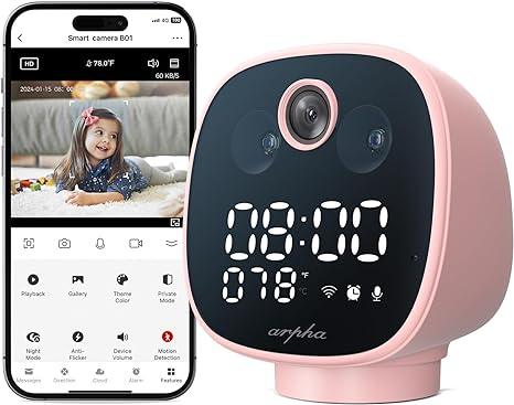 Arpha B01 Indoor Security Camera 1080P HD WiFi with Motion Detection, 355° Panoramic View, 2-Way Audio & One-Touch Calling - Perfect for Home, Baby, Pet Monitoring & Office Security