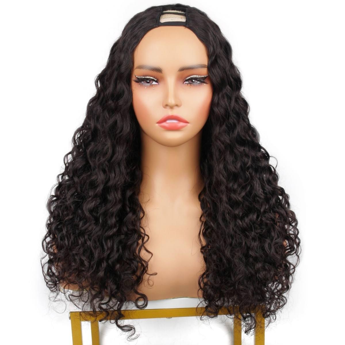 Messy Curl V Part 100% Human Hair Wig for Women - Natural Looking Wavy Lace Front Wig for Daily Wear & Cosplay