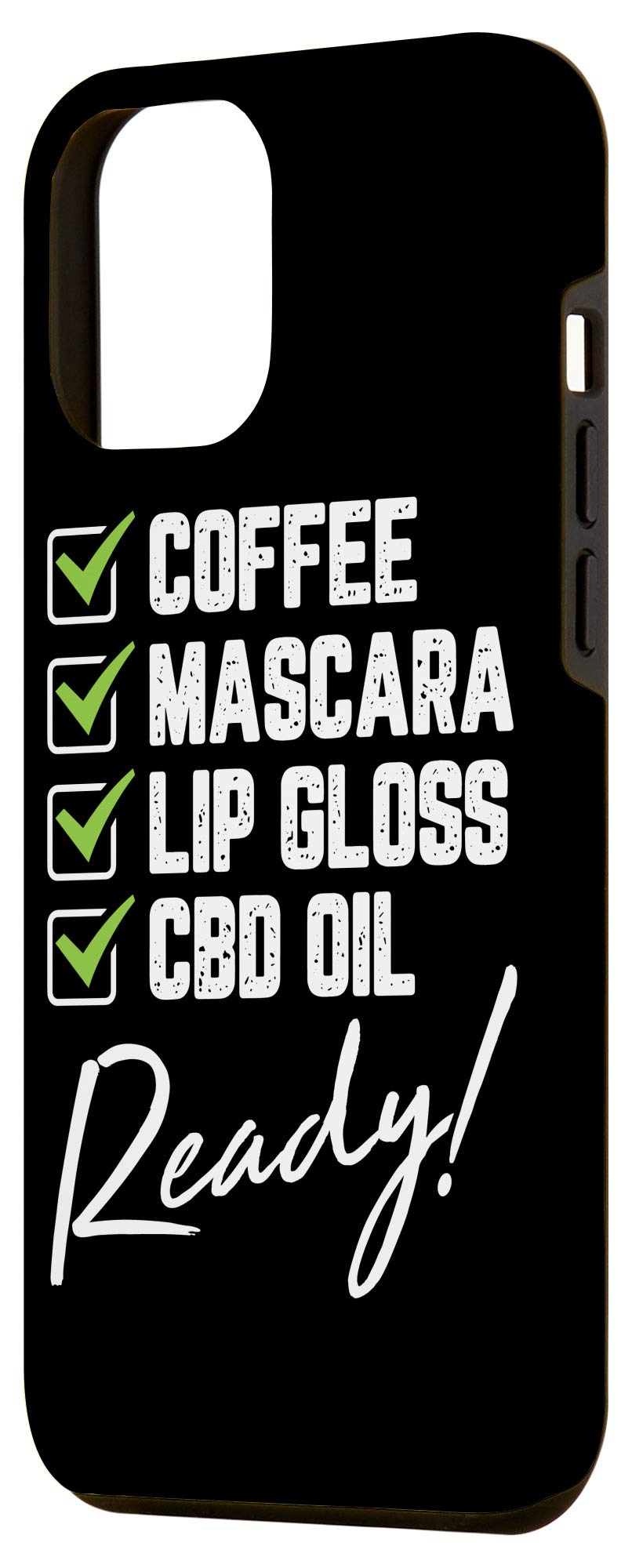 iPhone 12 Pro Max Case | CBD Hemp Oil Coffee Mascara Lip Gloss Design | Perfect Gift for Marijuana Enthusiasts | Protective Phone Cover for Daily Use & Special Occasions