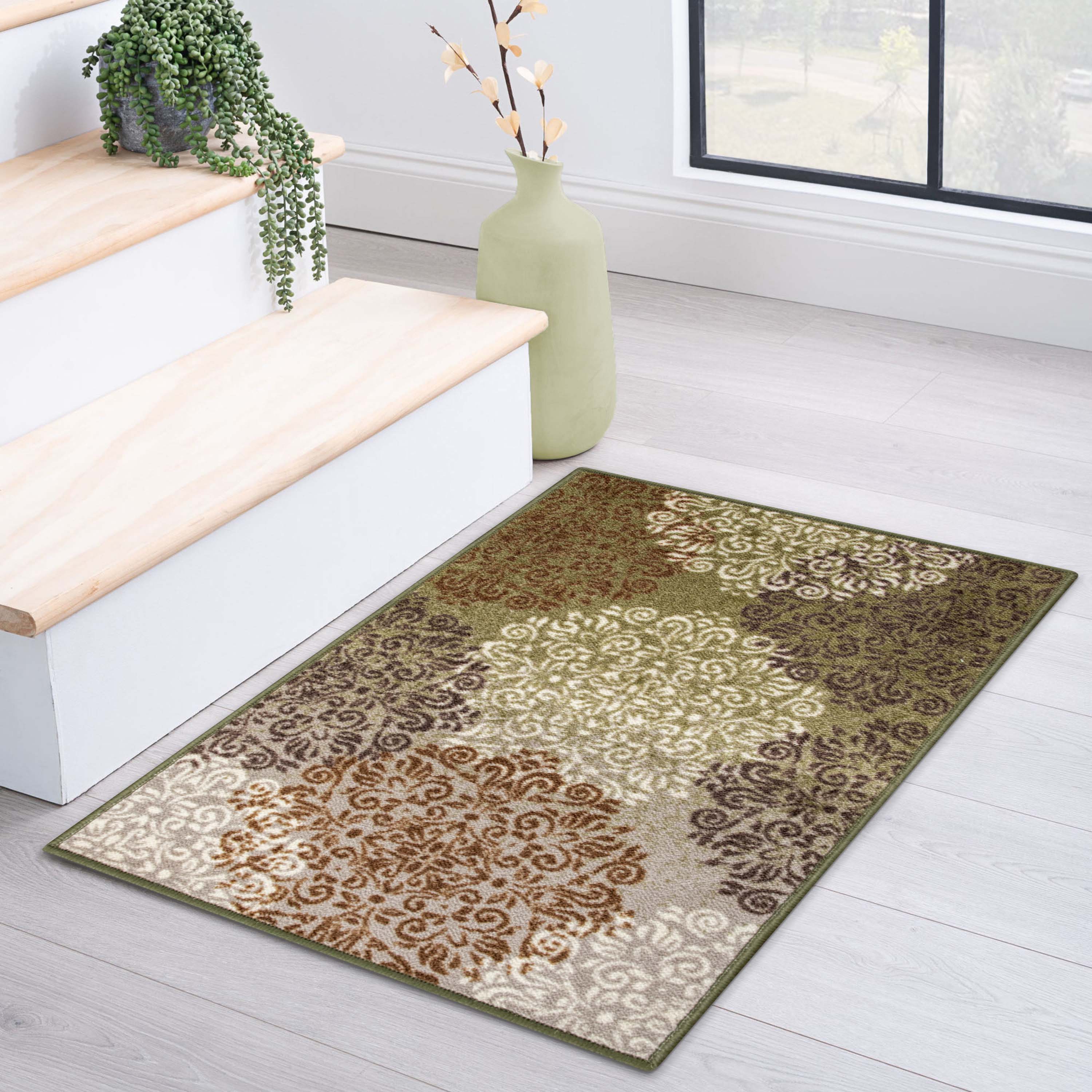 Stylish Hedena Geometric Floral Traditional Non-Slip Indoor Area Rug - Perfect for Living Room, Bedroom & Home Decor