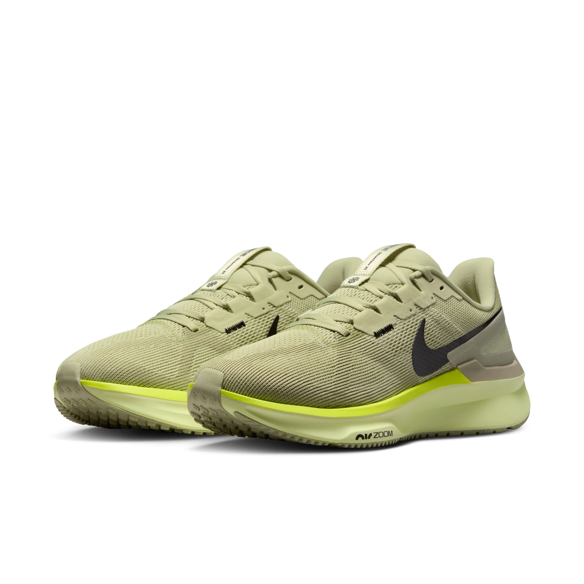 Men's Structure 25 Running Shoes - Olive Aura/Black Barley Volt Volt - Lightweight Cushioned Sneakers for Jogging, Gym Workouts & Daily Wear
