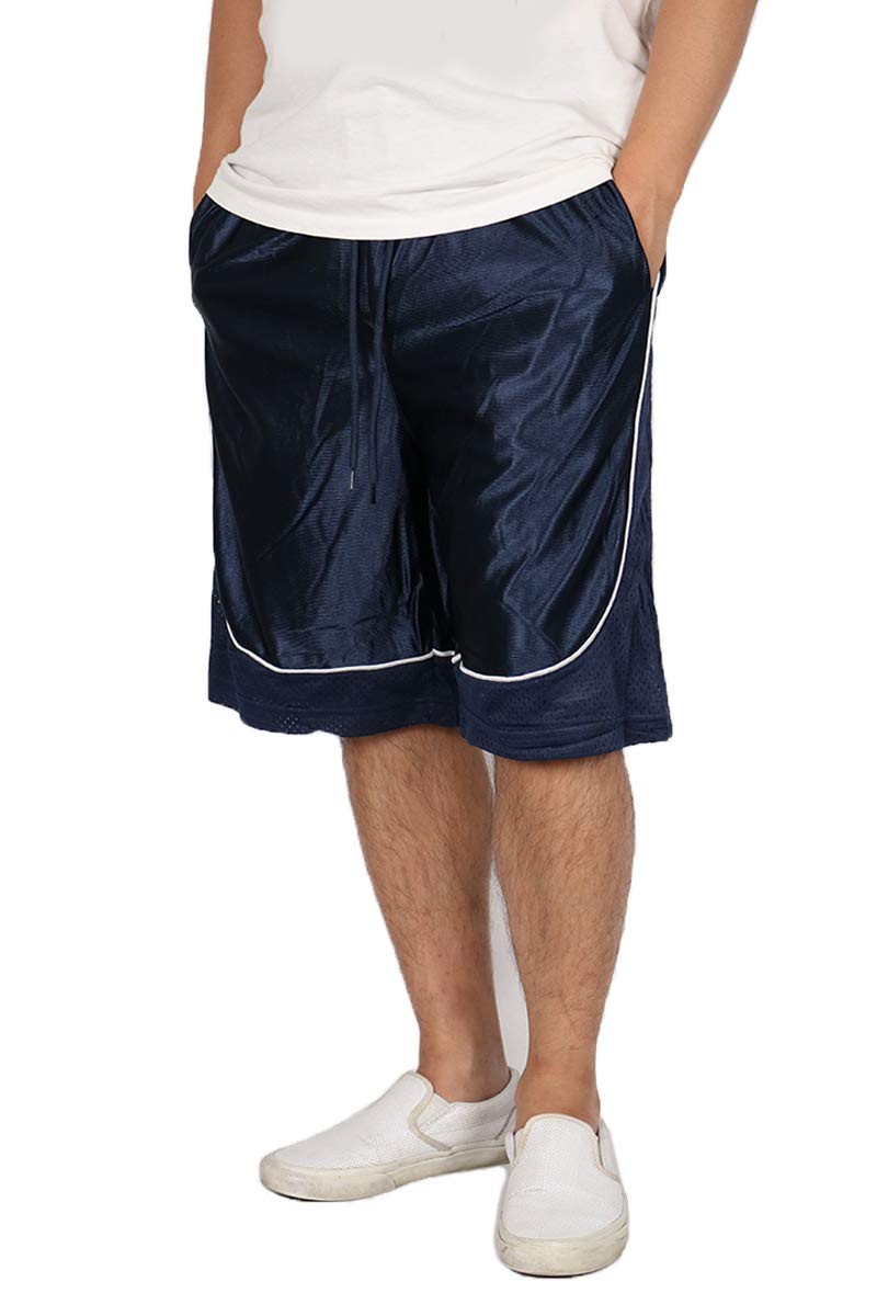 URBANJ Men's Quick-Dry Basketball Shorts with Pockets - Breathable Mesh Athletic Shorts for Basketball, Gym & Running | Comfortable Workout & Sports Apparel