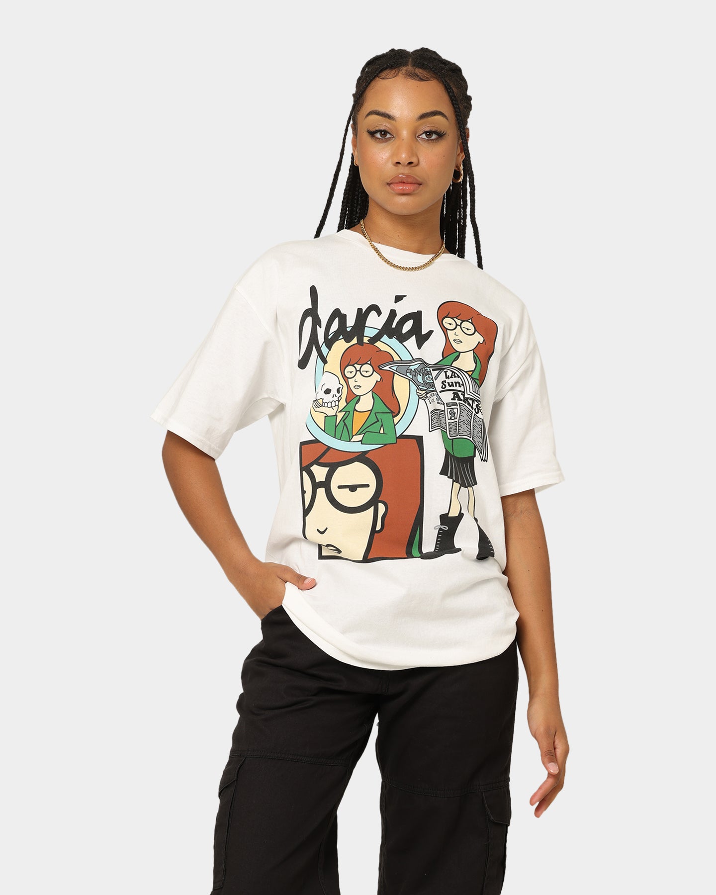Premium Vintage T-Shirt by American Thrift X Daria Daria | Soft Cotton White Tee for Women | Perfect for Casual Wear, Retro Outfits & Street Style