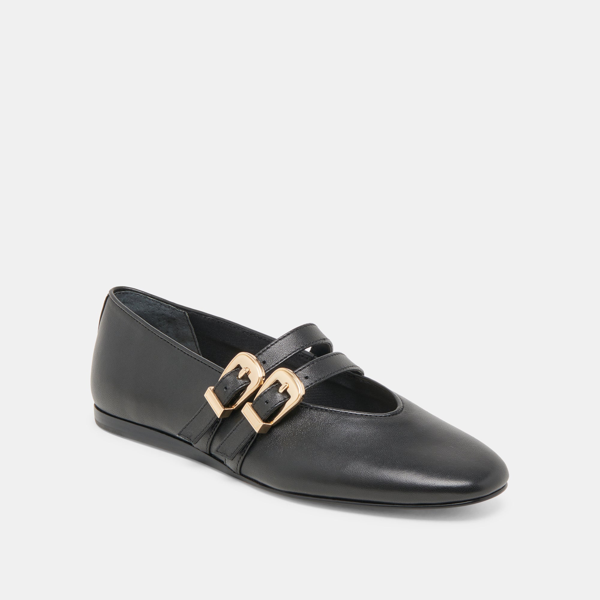 BAYLEE Women's Black Leather Ballet Flats - Comfortable & Stylish Shoes for Work, Travel & Everyday Wear