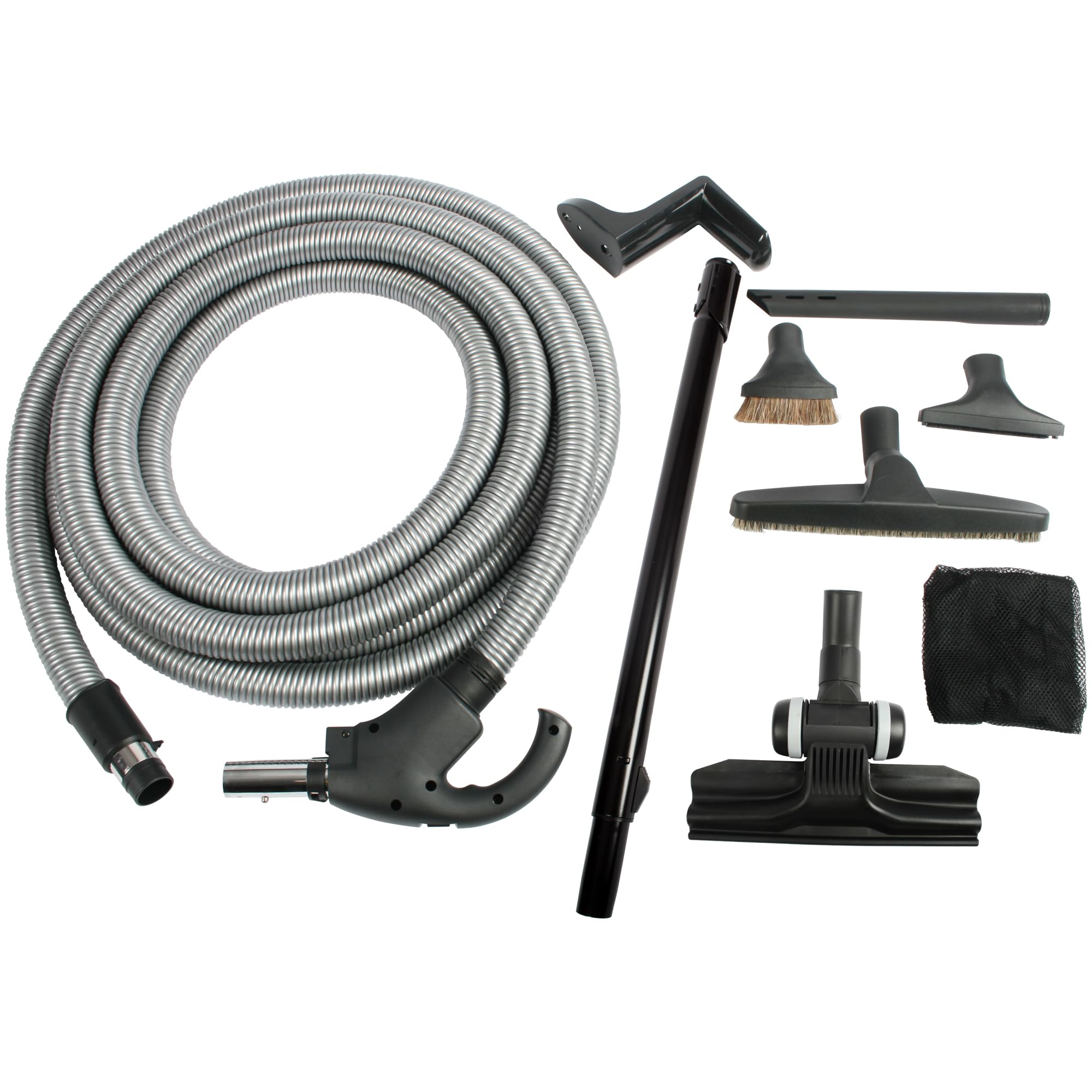 Cen-Tec Systems 93070 Central Vacuum Kit with Switch Control - 35 Ft. Hose, Silver | Powerful Home Cleaning for Carpets, Floors & Hard-to-Reach Areas