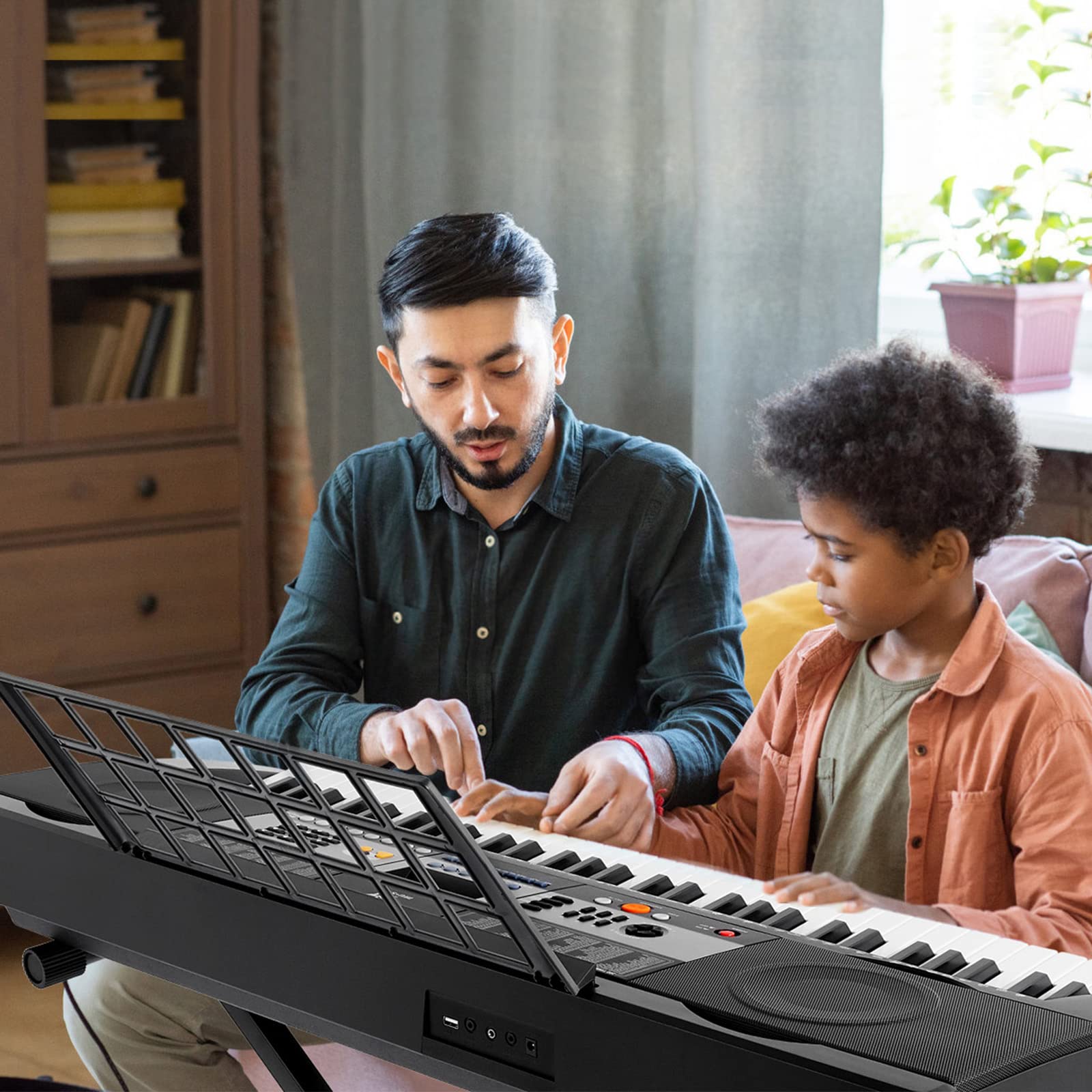 MUSTAR 61 Key Digital Piano Keyboard with Stand - Touch Sensitive Keys for Beginners, Includes Headphones & Microphone - MP3/USB/LCD Screen - Perfect for Home Practice, Music Lessons & Holiday Gifts