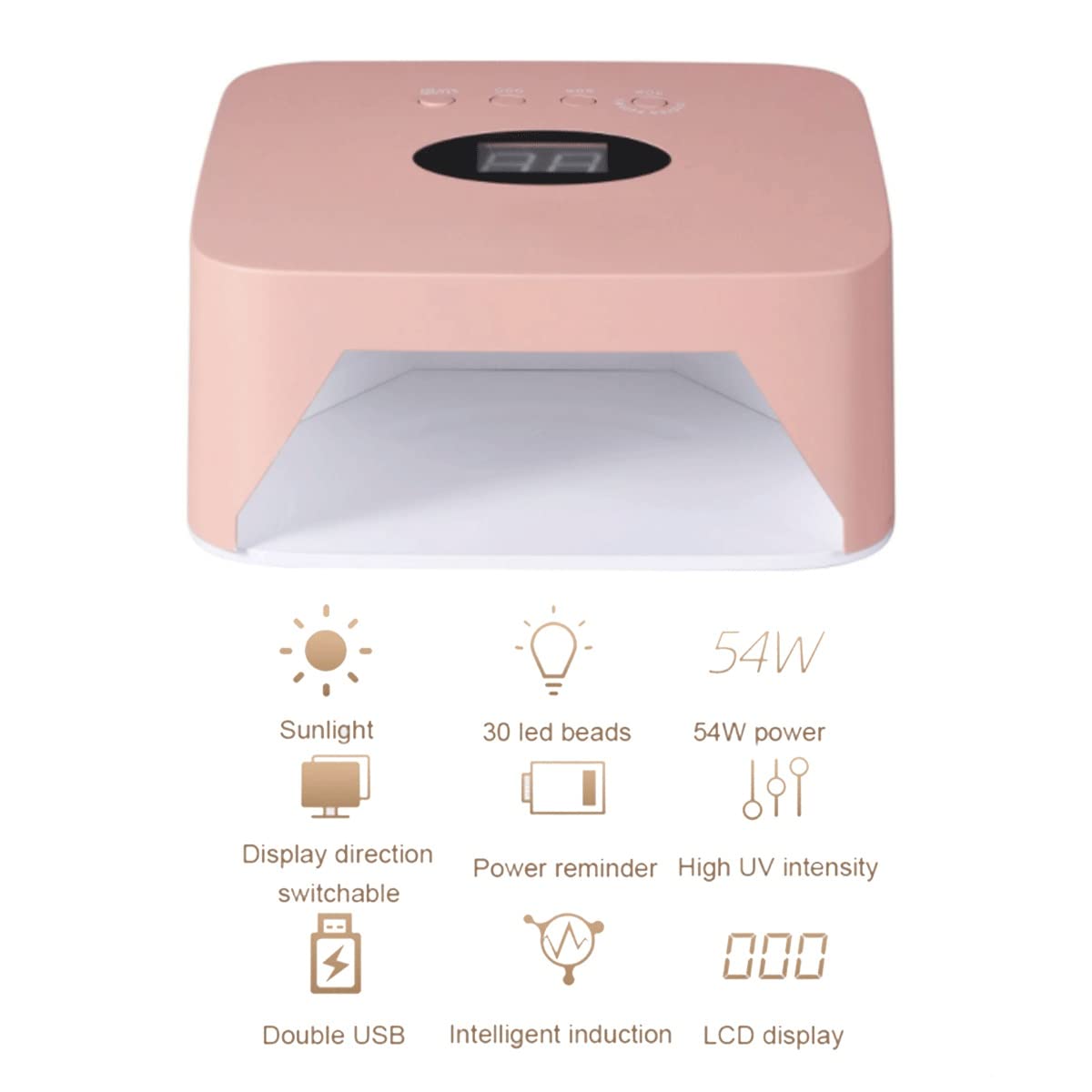 54W Cordless UV LED Nail Lamp - Professional Portable Rechargeable Nail Dryer with 3 Timer Settings, Sensor & LCD Display | Perfect for Home Manicures & Salon Nail Art Services | Fast Drying for Gel Polish & Acrylic Nails