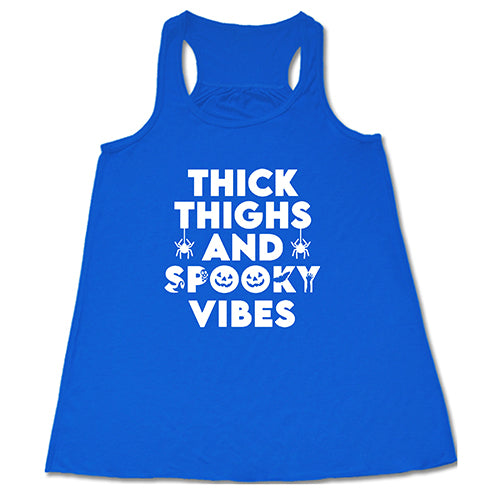 Thick Thighs & Spooky Vibes T-Shirt - Halloween Graphic Tee for Women - Cute & Comfortable Casual Wear for Fall Season