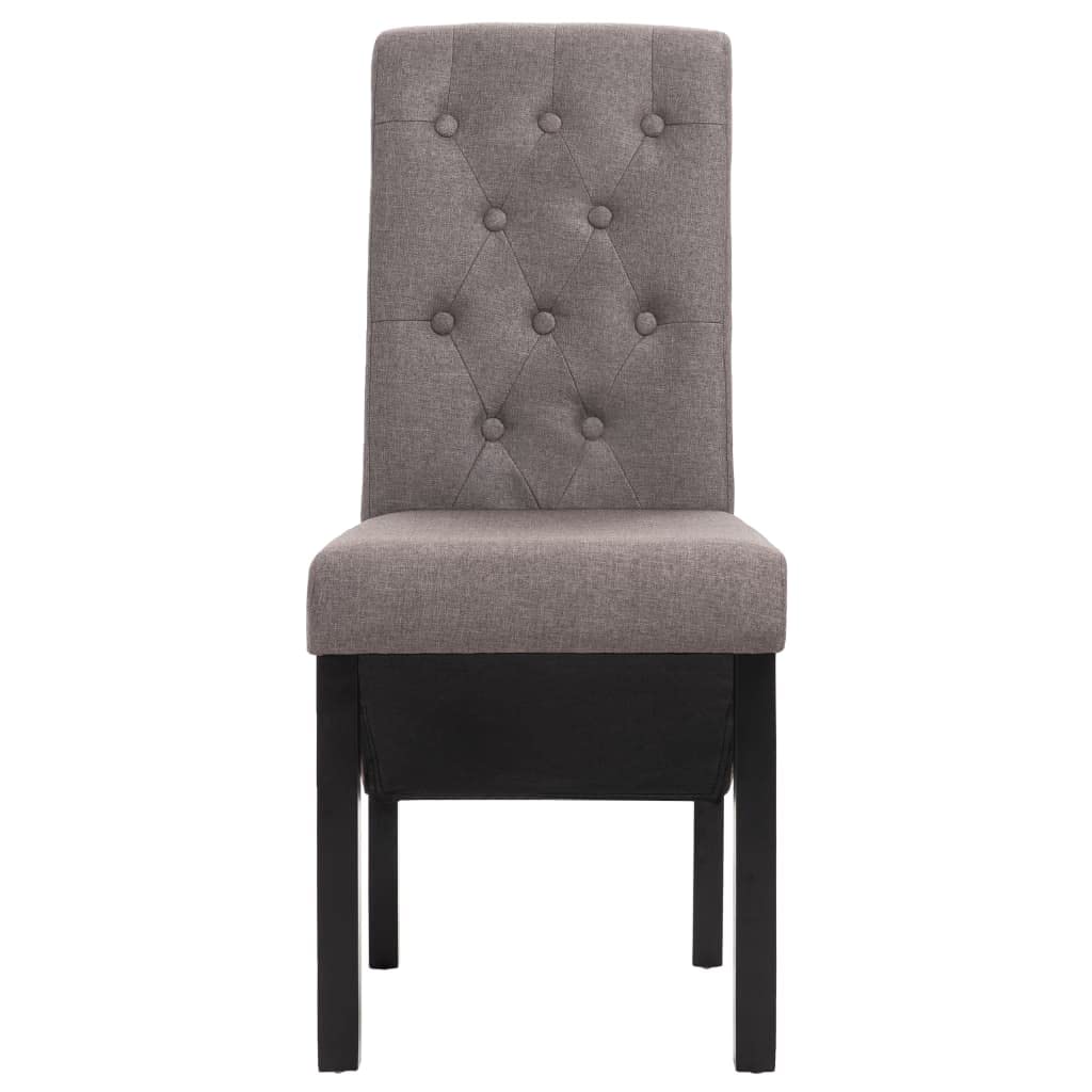 SKM Modern Dining Chairs Set of 2 - Taupe Fabric Upholstered Comfortable Kitchen Chairs for Dining Room, Breakfast Nook, and Small Spaces - Model 9242