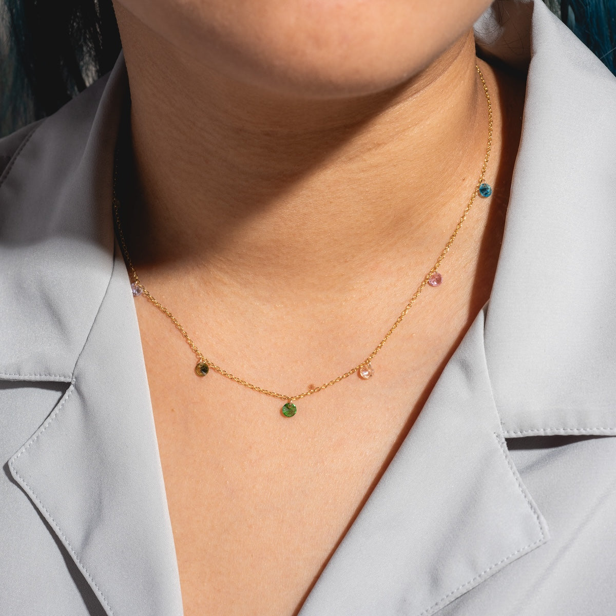 Lillian Rainbow Zircon Necklace for Women - Elegant Cubic Zirconia Pendant Jewelry Gift for Birthday, Anniversary & Valentine's Day
