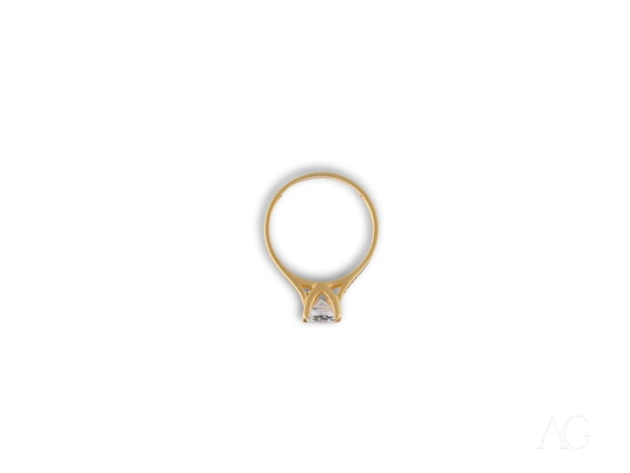 18K Yellow Gold CZ Engagement Ring for Women - Timeless Sparkling Elegance - Perfect for Proposals, Anniversaries & Special Occasions