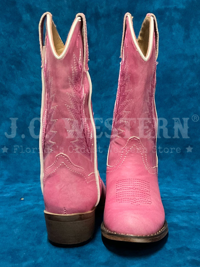 Roper Kids' Pink Embroidery Round Toe Boots 09-018-1939-2404 - Perfect for School, Playdates & Outdoor Adventures