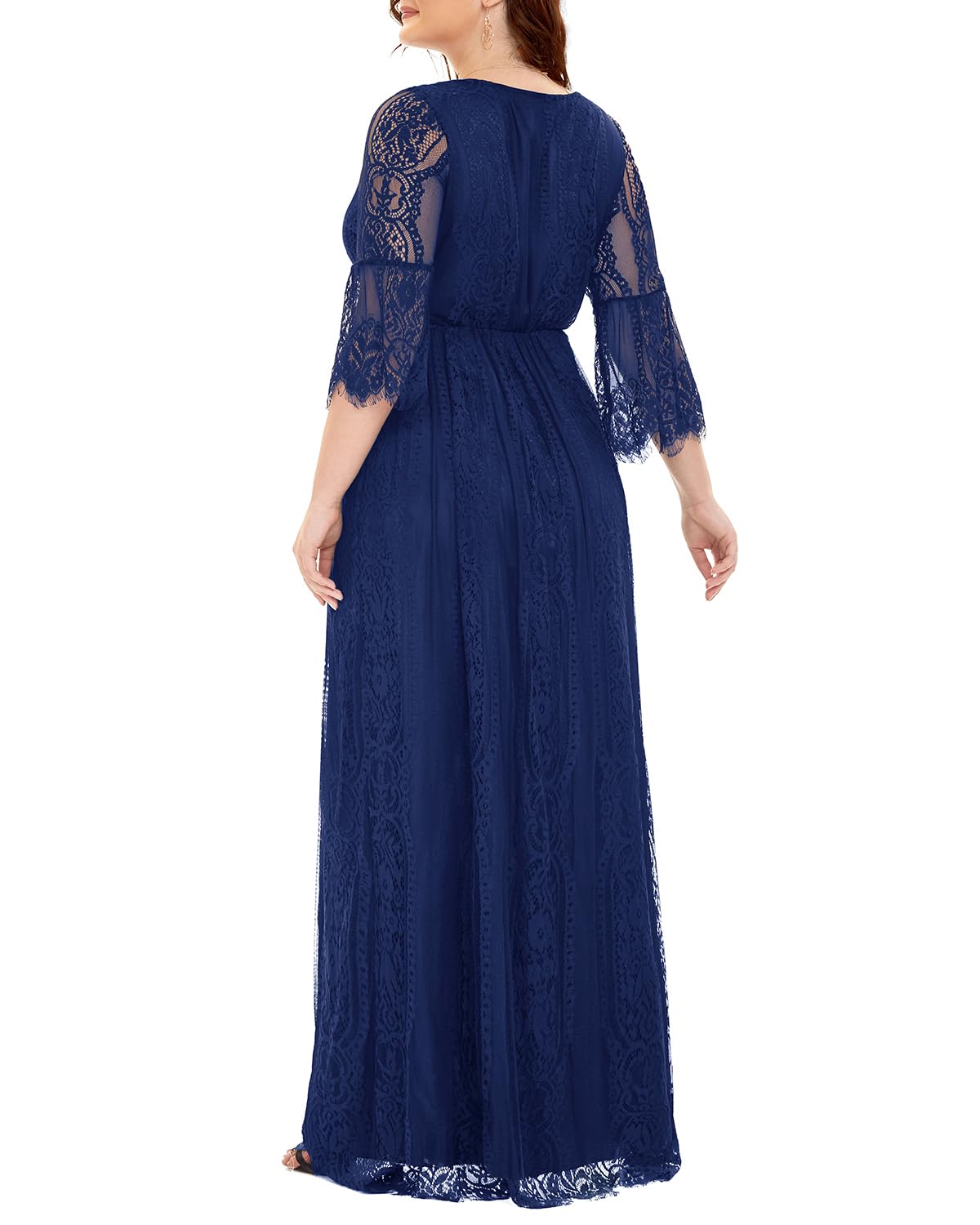 Plus Size Boho Wedding Dress – Elegant Lace Maxi Bridal Gown for Formal Ceremonies & Beach Weddings