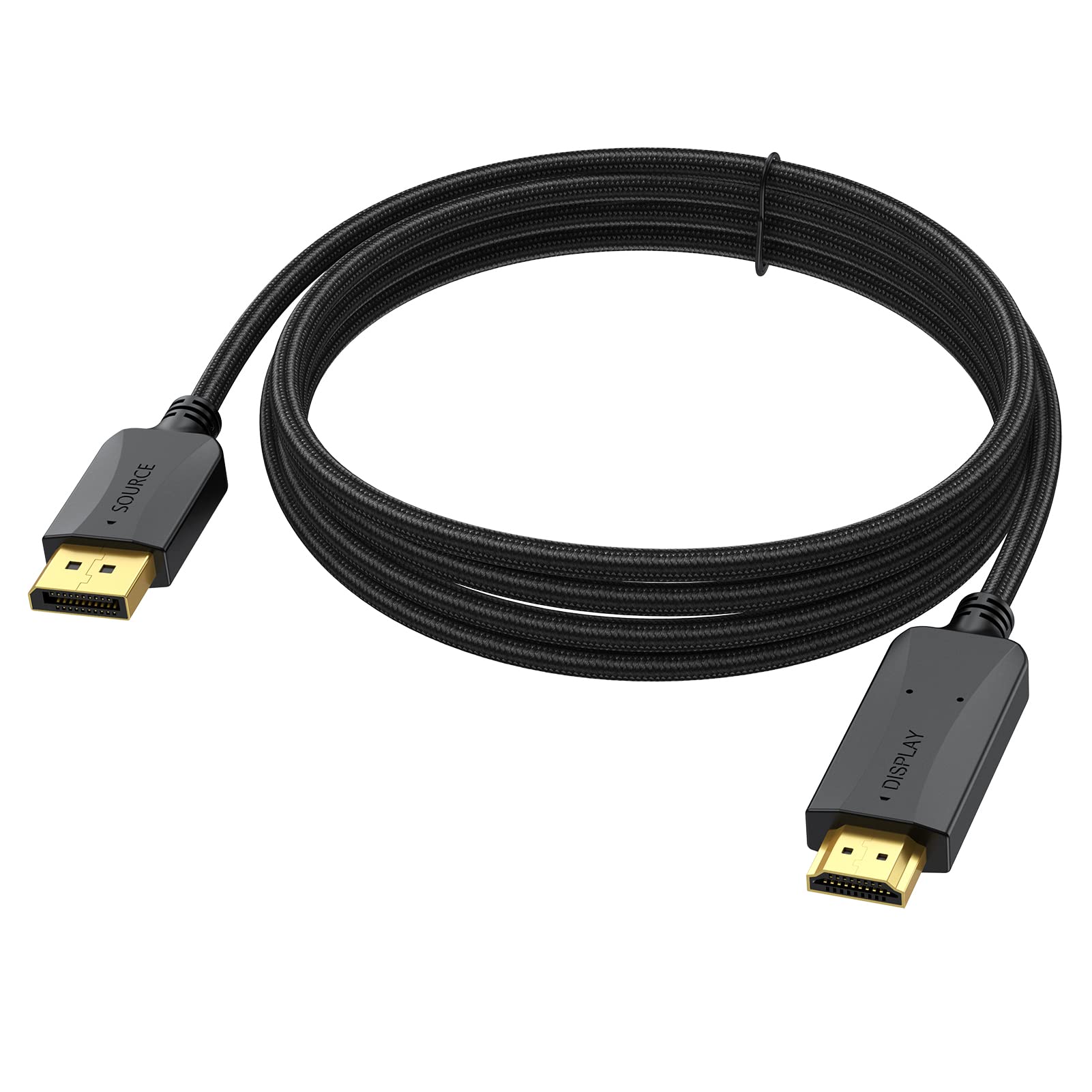 10-Pack 10ft DisplayPort to HDMI Cable Male to Male - Gold Plated Connectors, Nylon Braided, 4K@60Hz, HDR, Audio Support - for PC to HDTV, Monitor, Projector, Gaming & Home Theater Setup
